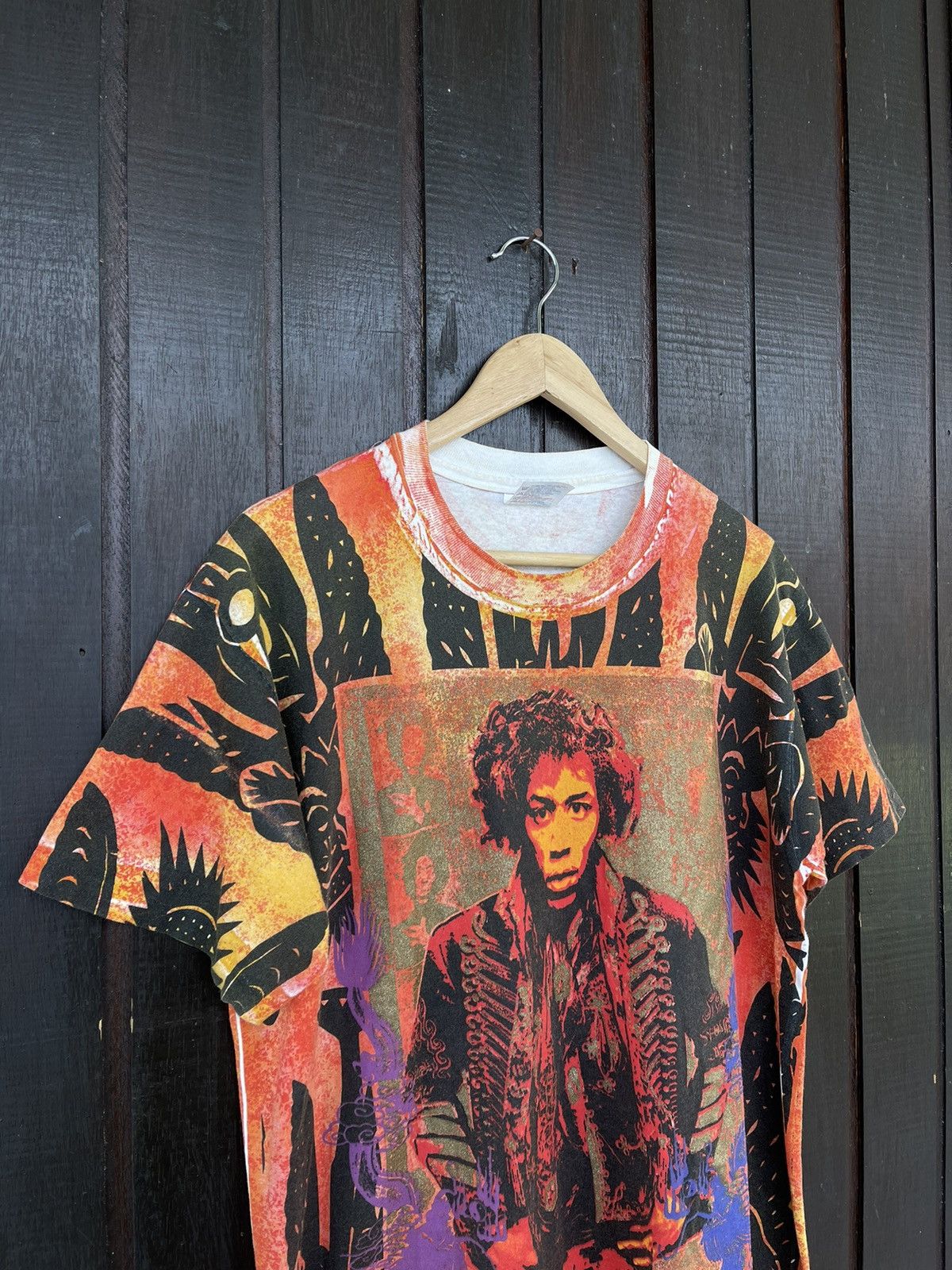 Band Tees Rare Vintage 90s Jimmy Hendrix all over print tee Size US L / EU 52-54 / 3 - 4 Thumbnail