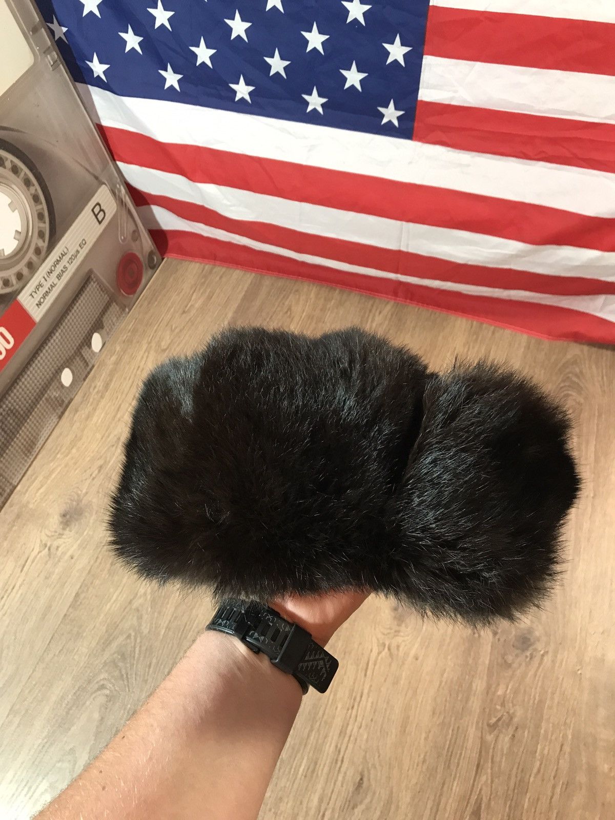 Vintage Vintage 1982s Natural Fur Ushanka Hat Size ONE SIZE - 8 Thumbnail