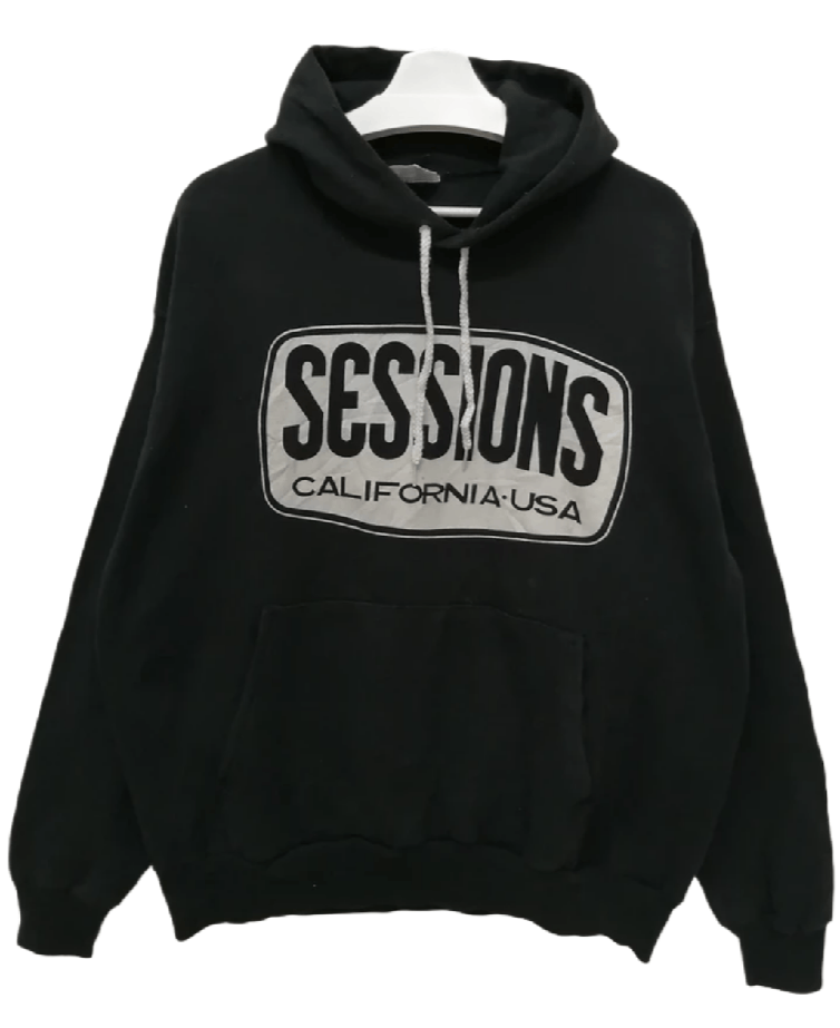 image of Vintage Sessions Skateboarding Hoodie in Black, Men's (Size XL)
