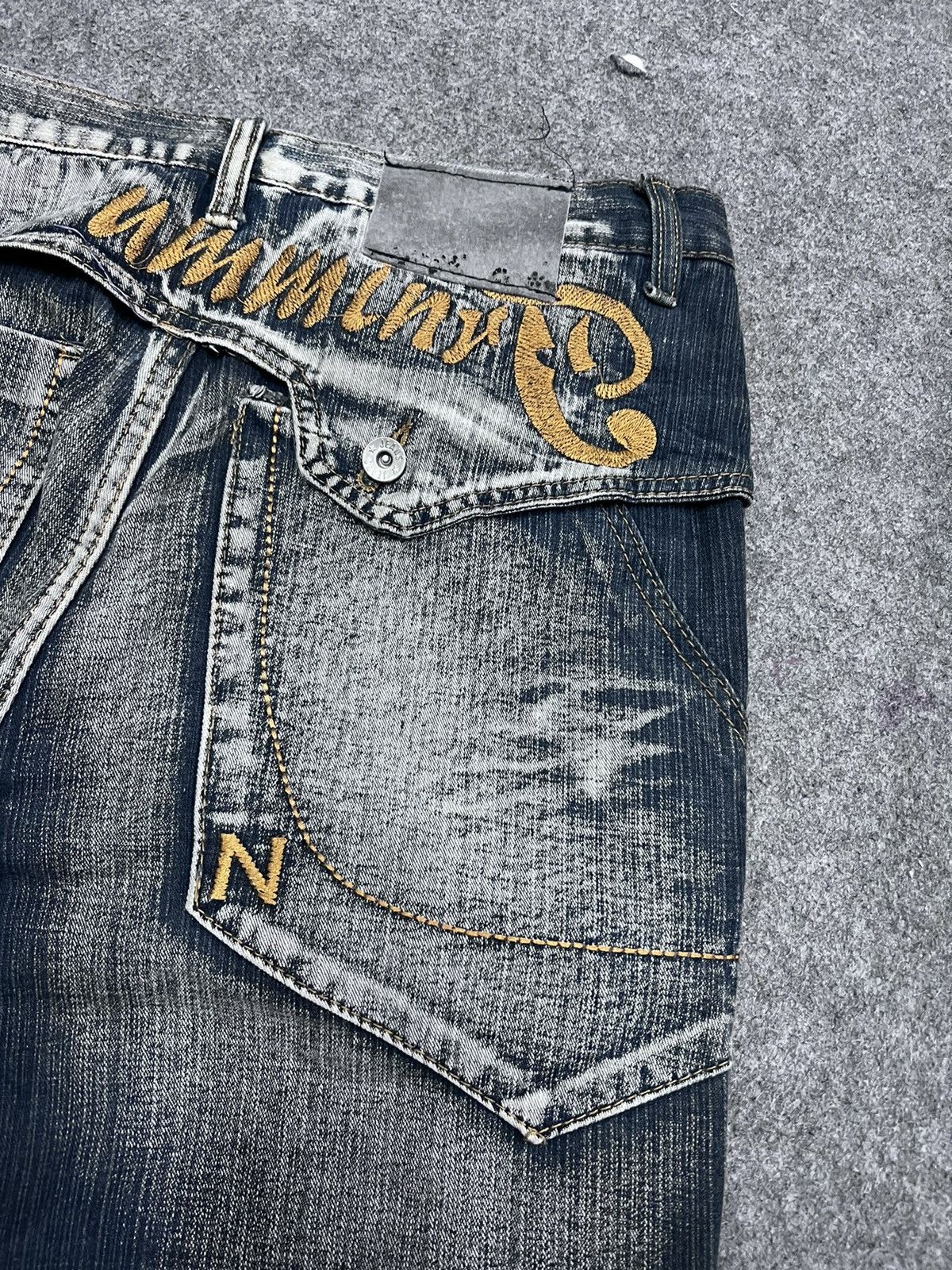 Japanese Brand BAGGY💥RUSTY ART DENIM PANTS Size US 31 - 9 Thumbnail