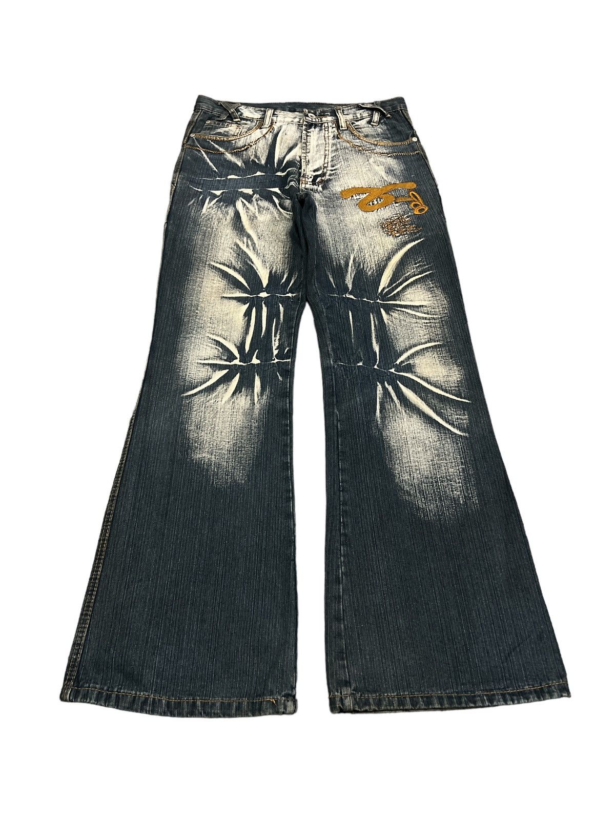 Japanese Brand BAGGY💥RUSTY ART DENIM PANTS Size US 31 - 3 Thumbnail