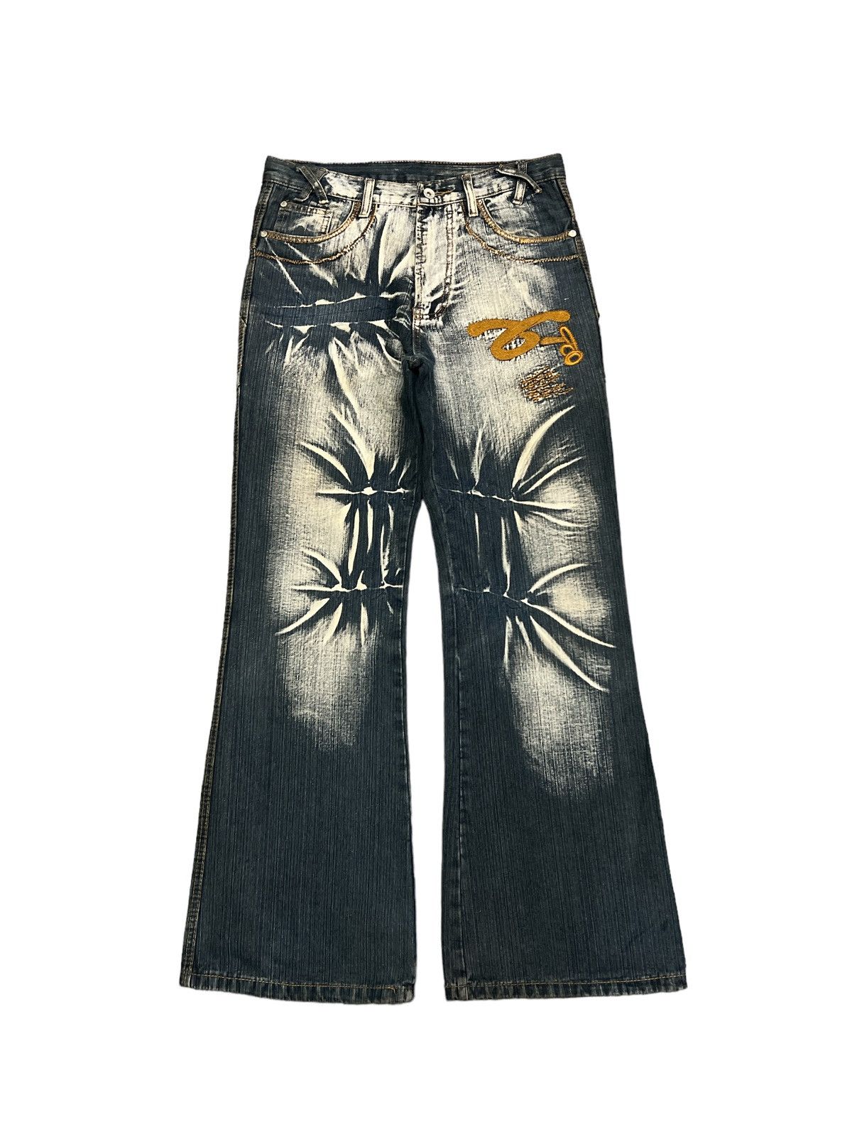 image of Avant Garde x Distressed Denim Baggyrusty Art Denim Pants, Men's (Size 31)