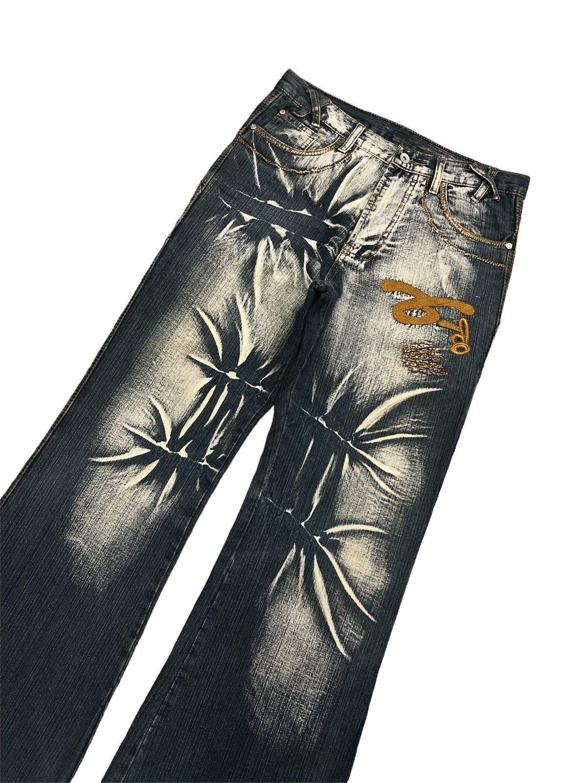 Japanese Brand BAGGY💥RUSTY ART DENIM PANTS Size US 31 - 5 Thumbnail