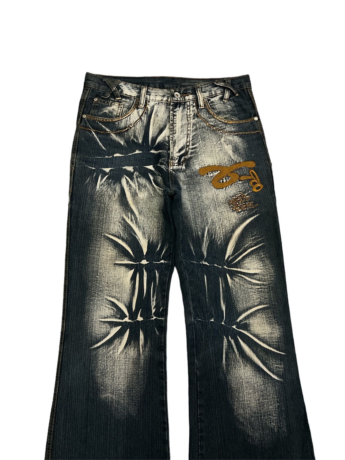 Japanese Brand BAGGY💥RUSTY ART DENIM PANTS Size US 31 - 2 Thumbnail