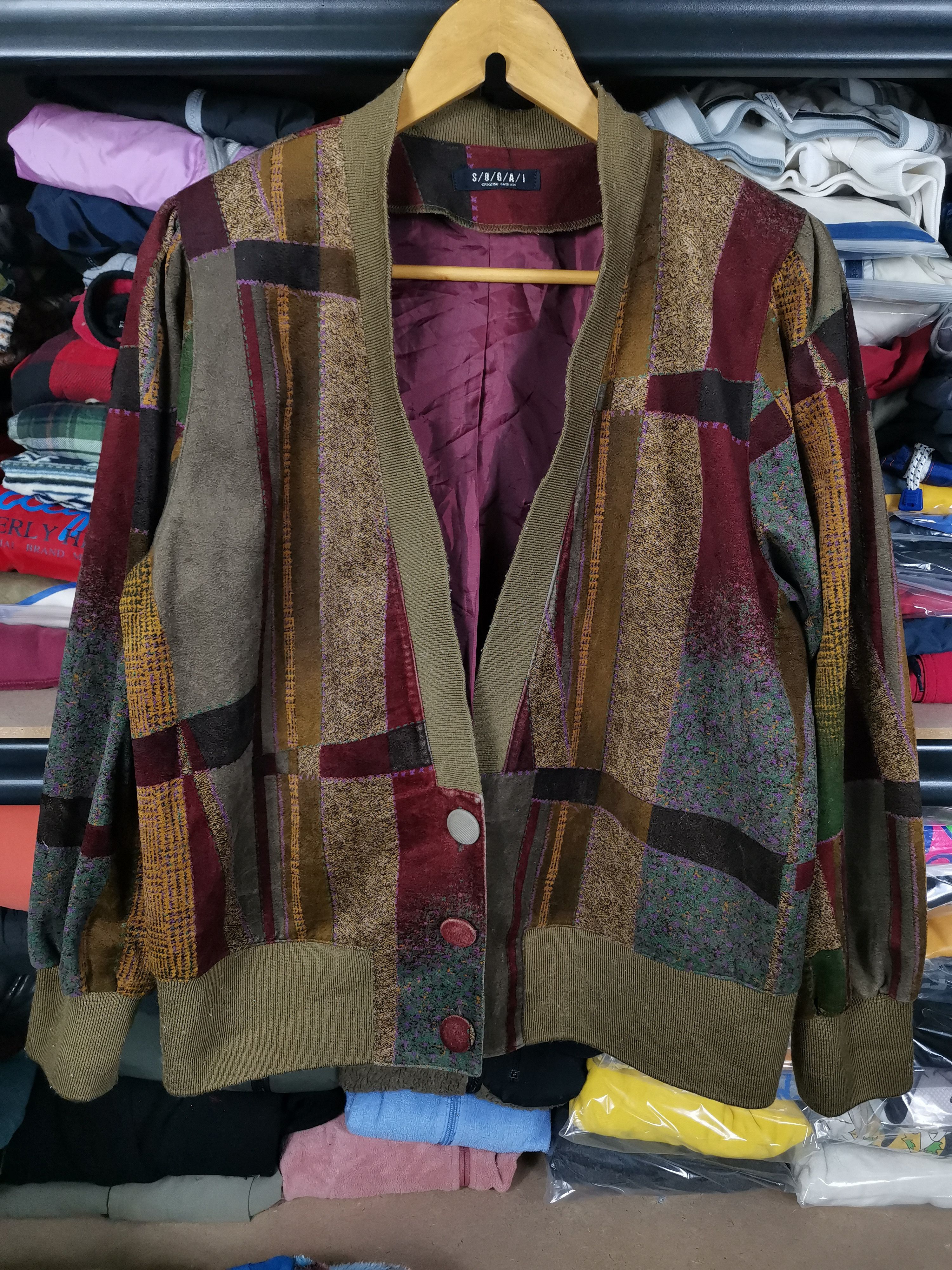 Japanese Brand Vintage Japanese Brand Sogai Patchwork Style Cardigan Jacket Size US L / EU 52-54 / 3 - 1 Thumbnail
