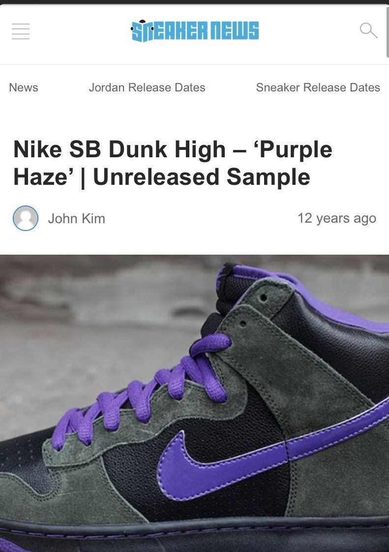 Nike Nike Sb Dunk Purple Haze 420 SAMPLE PROMO UNRELEASED US9 Size US 9 / EU 42 - 2 Thumbnail