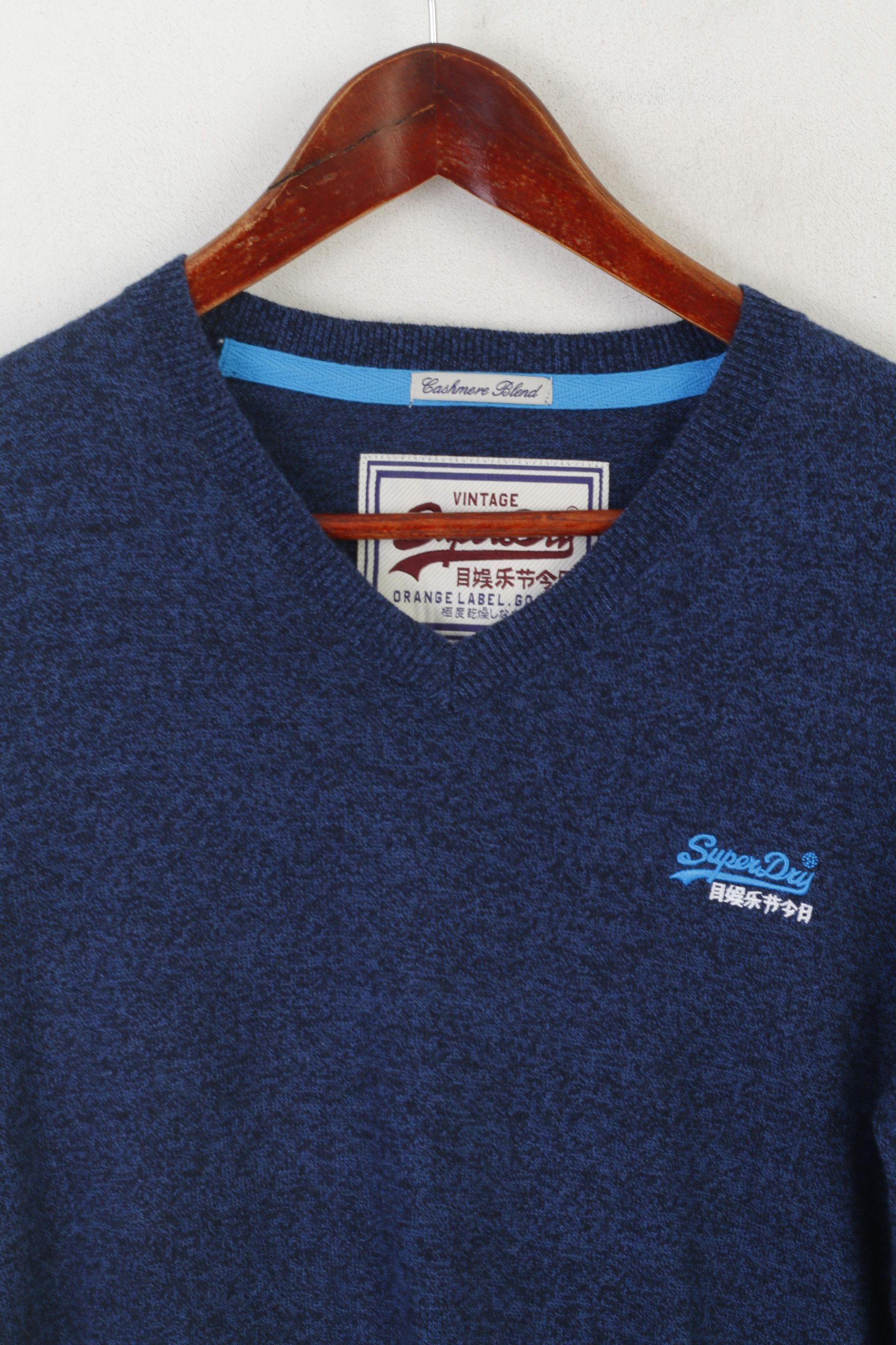 Superdry Superdry Men S Jumper Blue Cotton Cashmere 6125 Size US S / EU 44-46 / 1 - 3 Thumbnail