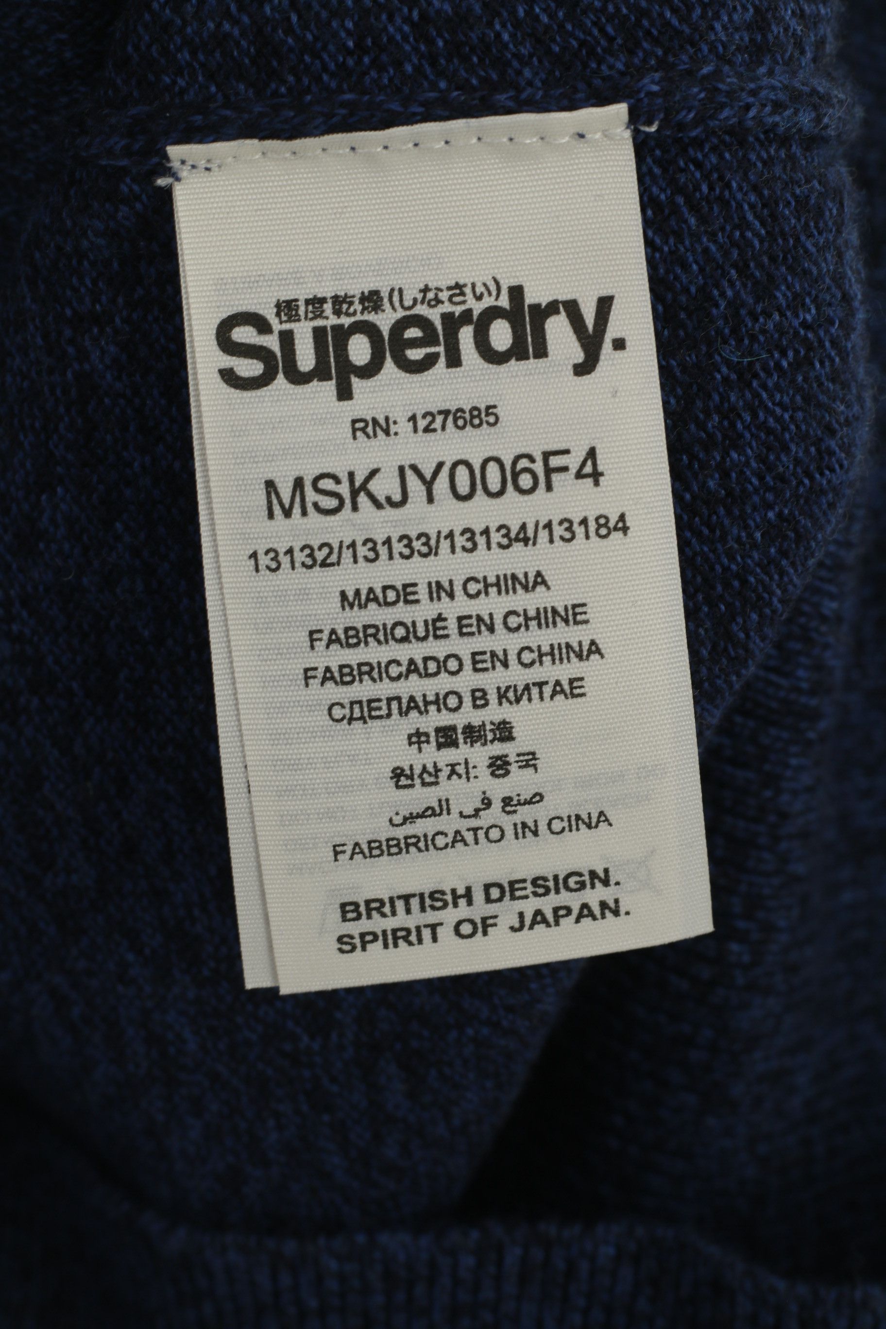 Superdry Superdry Men S Jumper Blue Cotton Cashmere 6125 Size US S / EU 44-46 / 1 - 6 Thumbnail