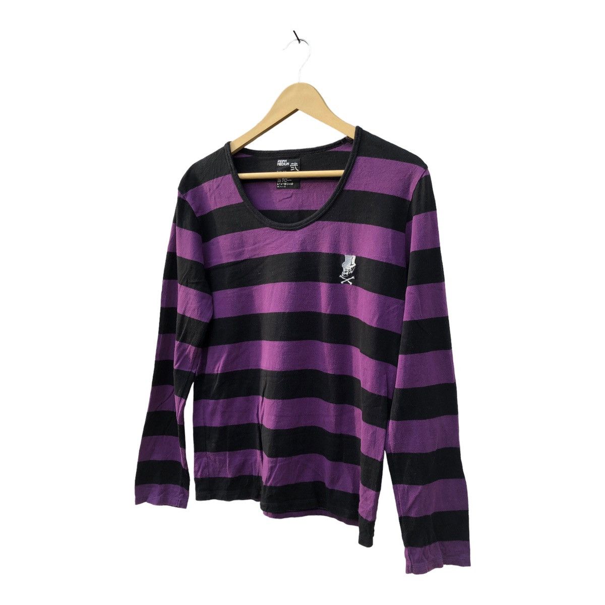 image of Ppfm Skulls Stripe Long Sleeve in Purple, Men's (Size Medium)