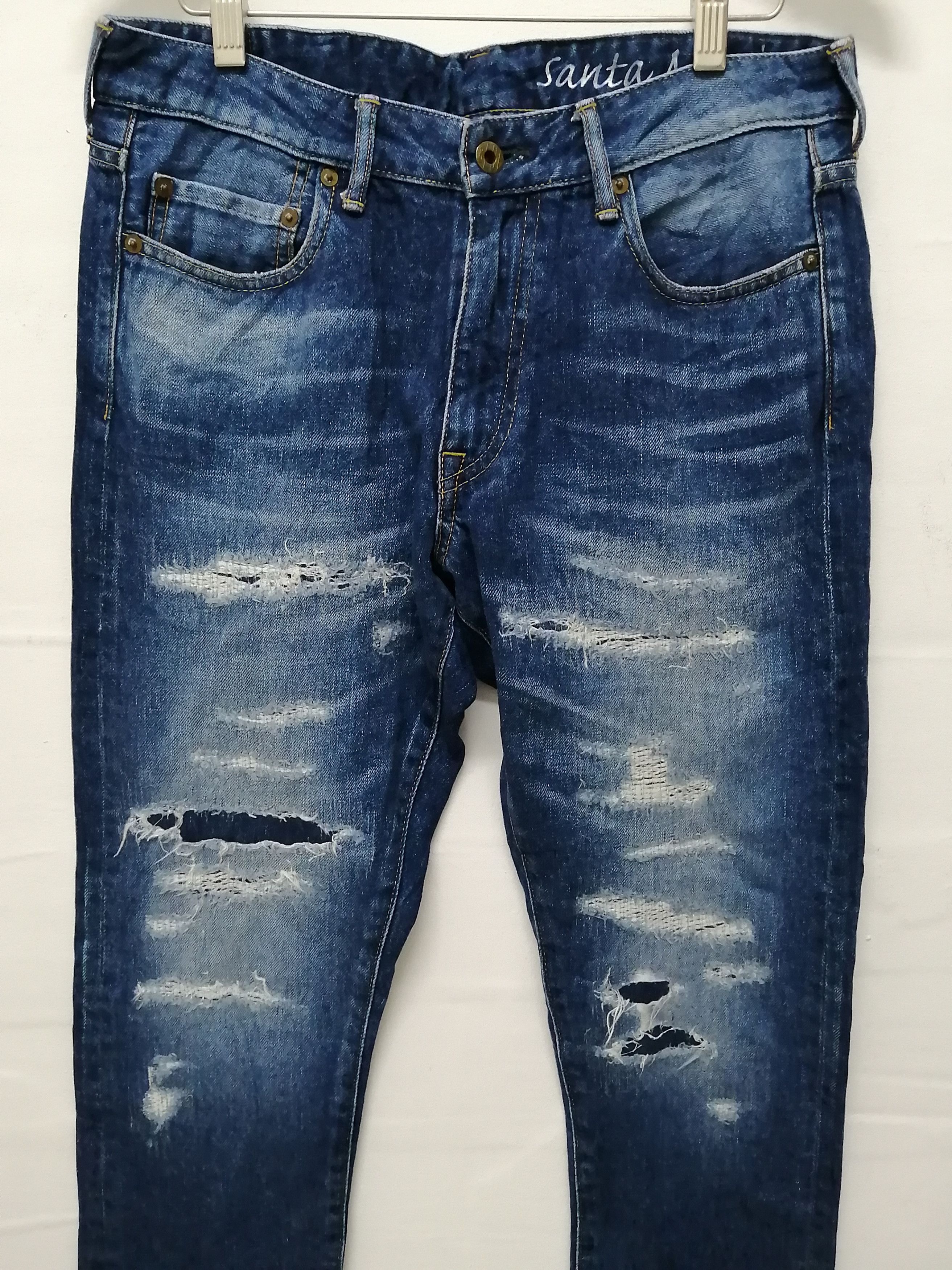 Japan Blue JAPAN BLUE Lot JB2400 Distressed Jeans Size US 31 - 11 Thumbnail