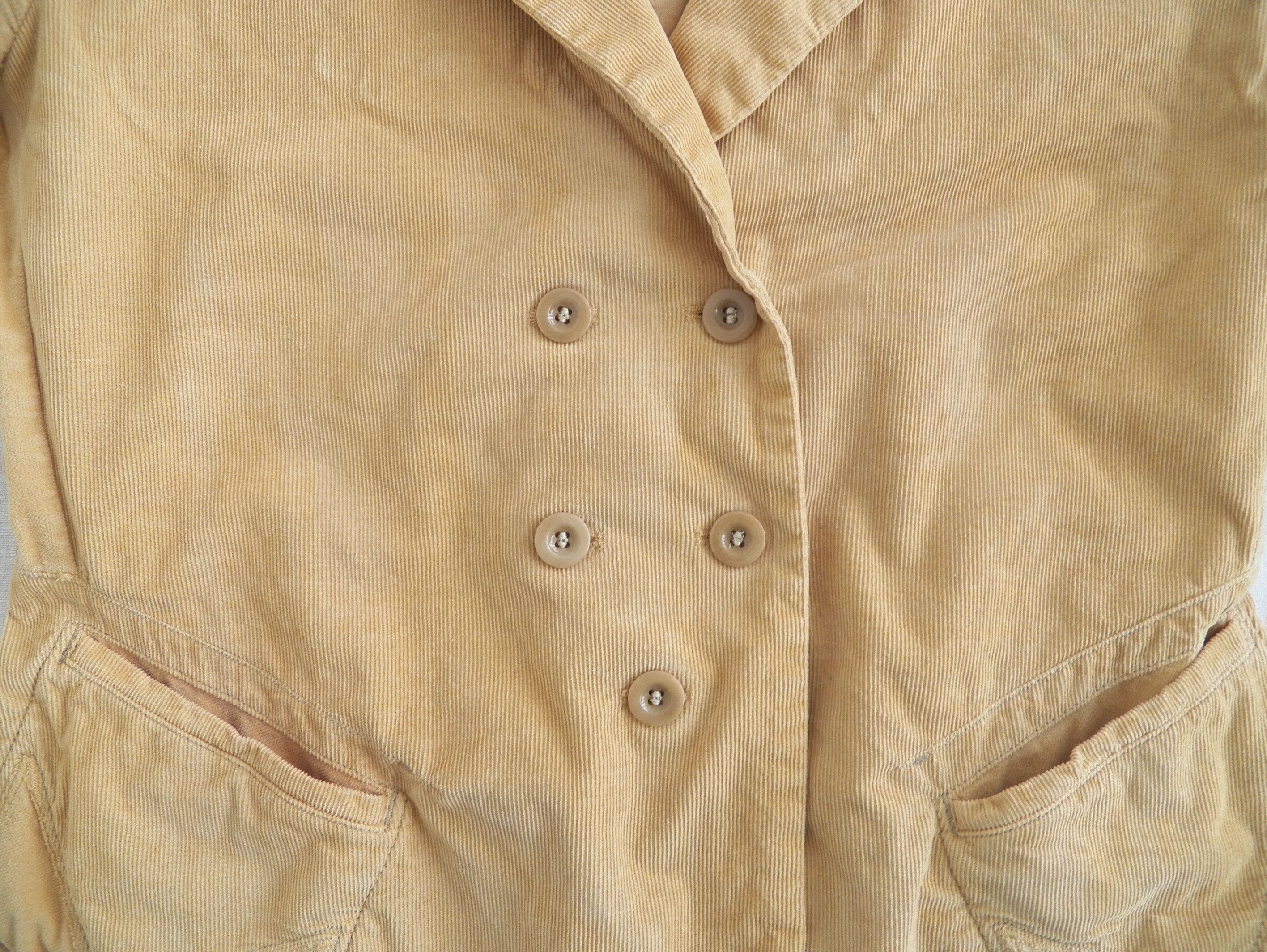 Marithe + Francois Girbaud MFG Washed Sand Cord Cotton DB Blazer Jacket Size S Size S / US 4 / IT 40 - 4 Thumbnail