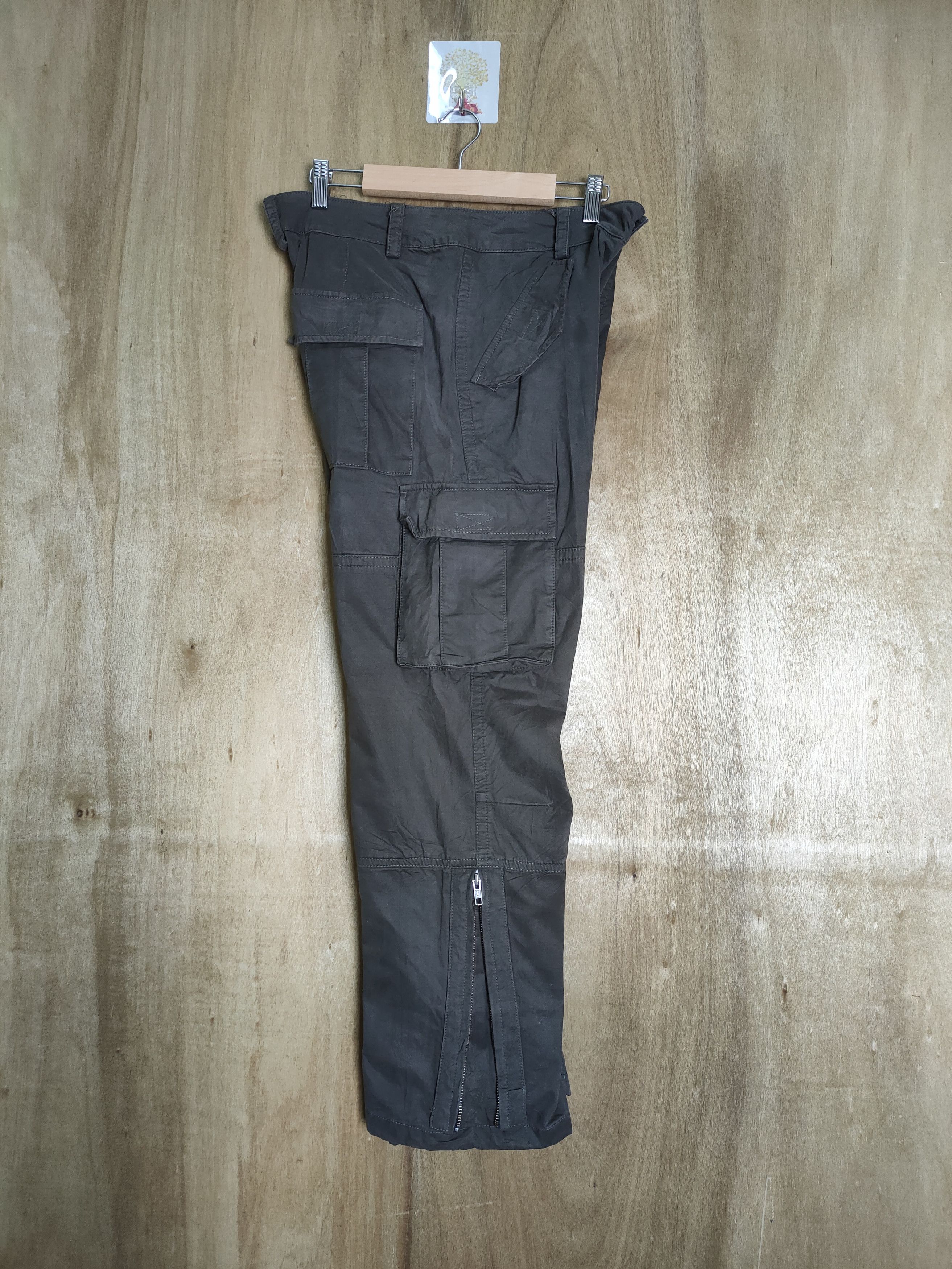 Katharine Hamnett London × Vintage VINTAGE HAMNETT BROWN CARGO PANTS / ZIPPER OPEN LEG Size US 32 / EU 48 - 3 Thumbnail