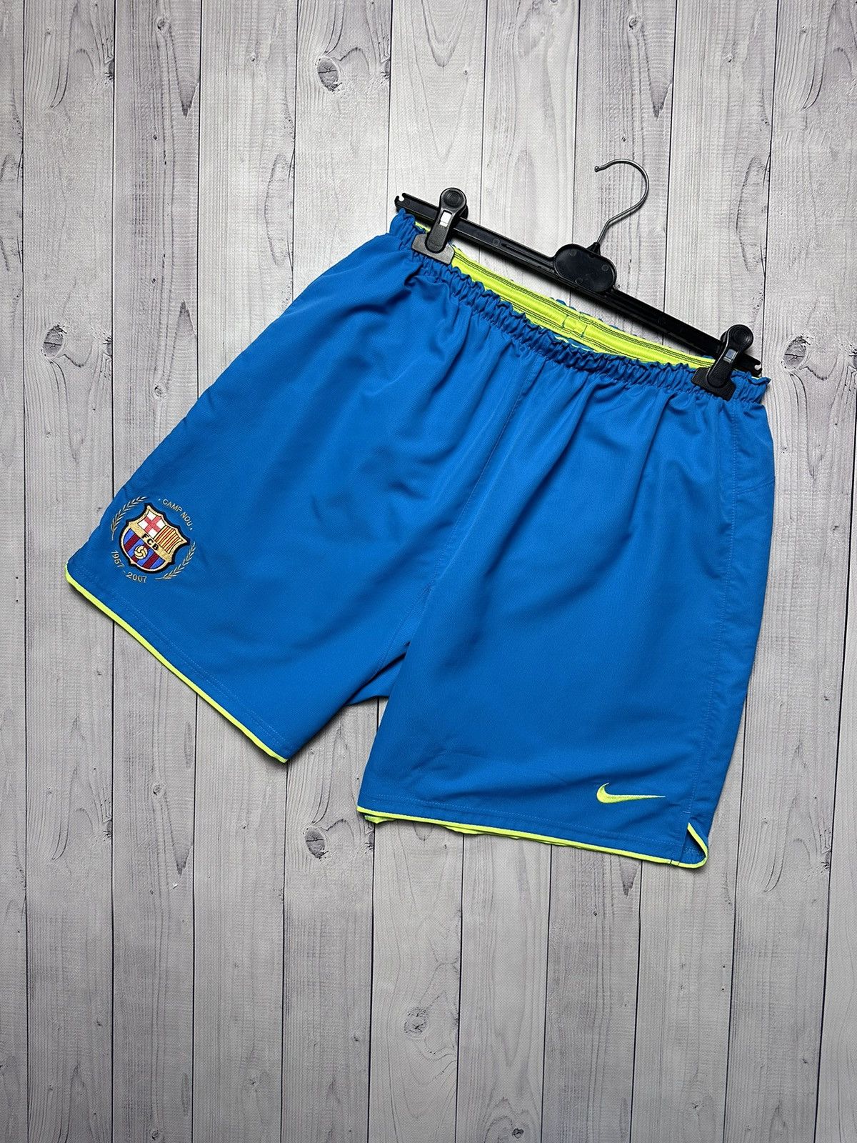 Vintage Nike Barcelona soccer shorts blue 50 years rare L
