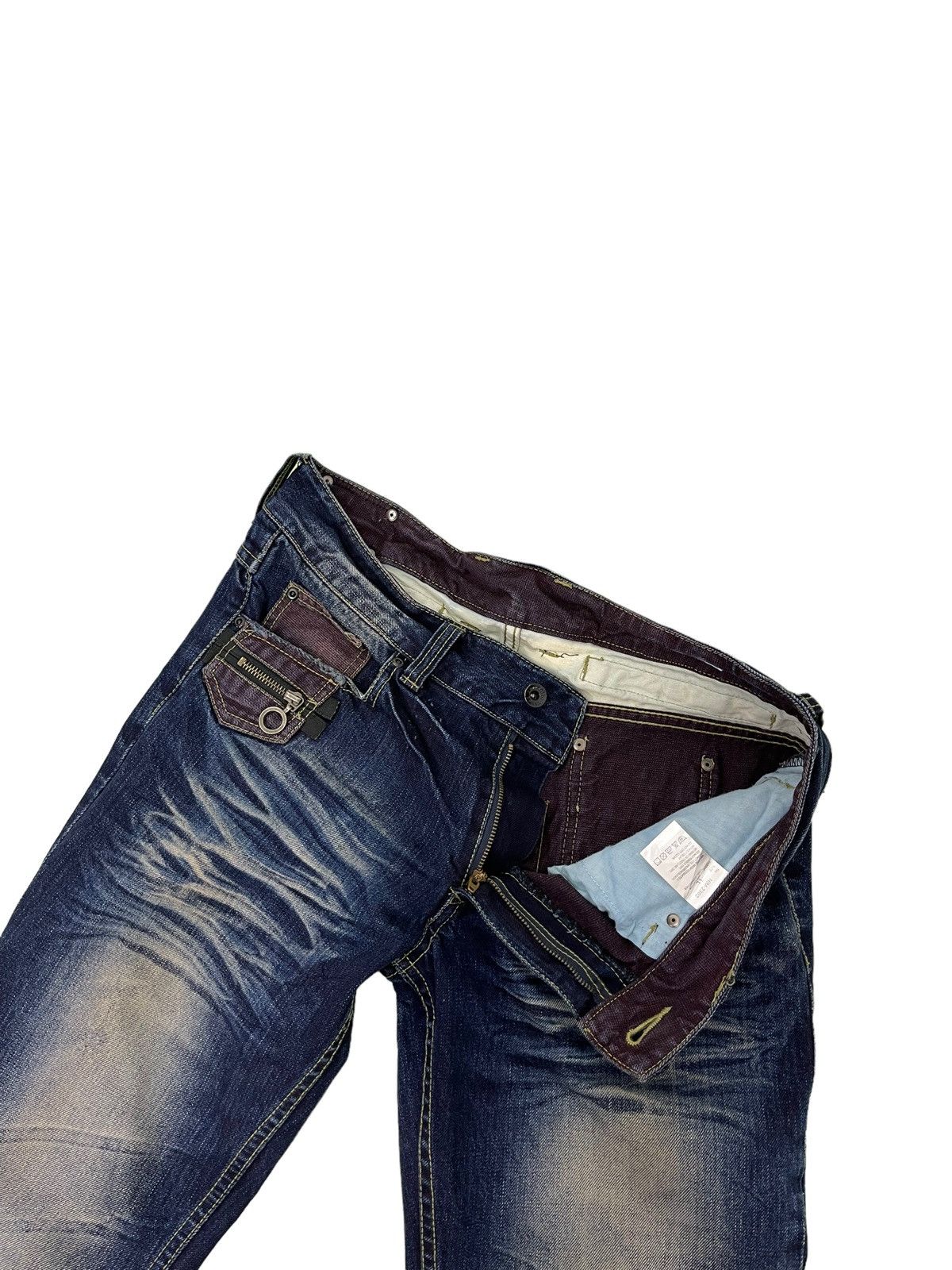 Japanese Brand Flare Jeans Semantic Design Acid Wash Clawmark Boot Cut 4🟦8 Size US 34 / EU 50 - 21 Thumbnail