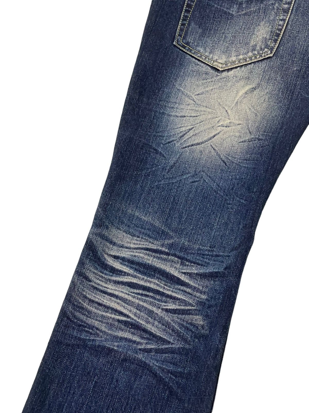 Japanese Brand Flare Jeans Semantic Design Acid Wash Clawmark Boot Cut 4🟦8 Size US 34 / EU 50 - 6 Thumbnail