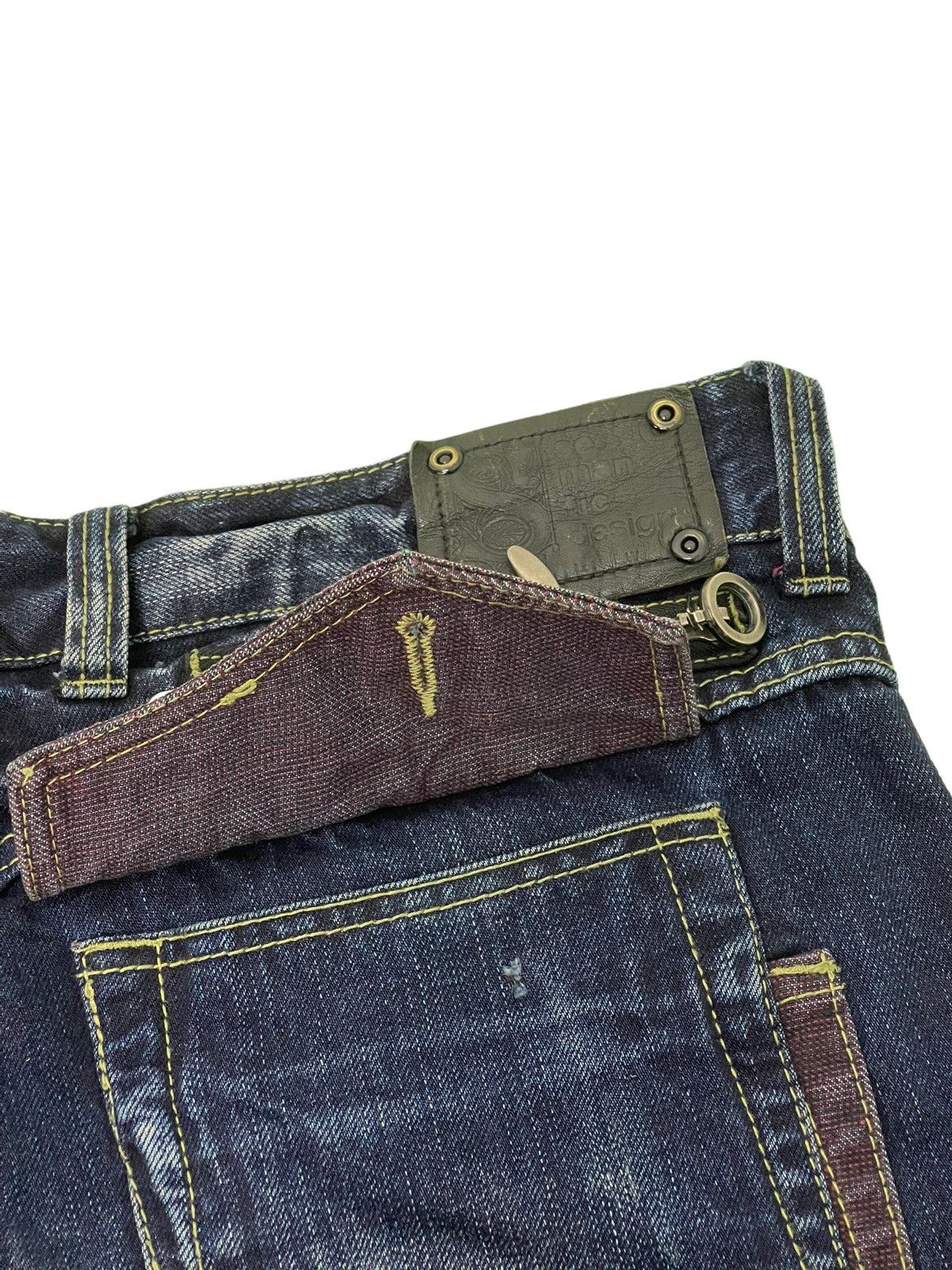 Japanese Brand Flare Jeans Semantic Design Acid Wash Clawmark Boot Cut 4🟦8 Size US 34 / EU 50 - 10 Thumbnail
