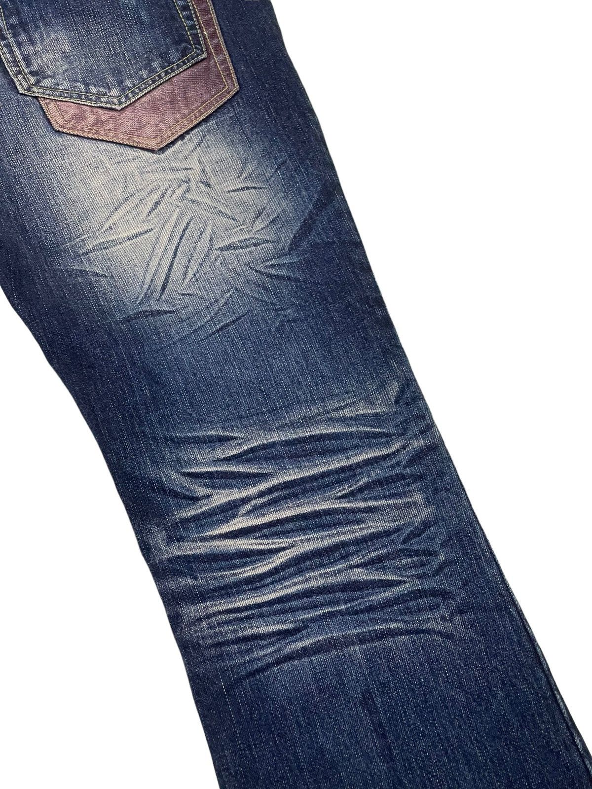 Japanese Brand Flare Jeans Semantic Design Acid Wash Clawmark Boot Cut 4🟦8 Size US 34 / EU 50 - 7 Thumbnail