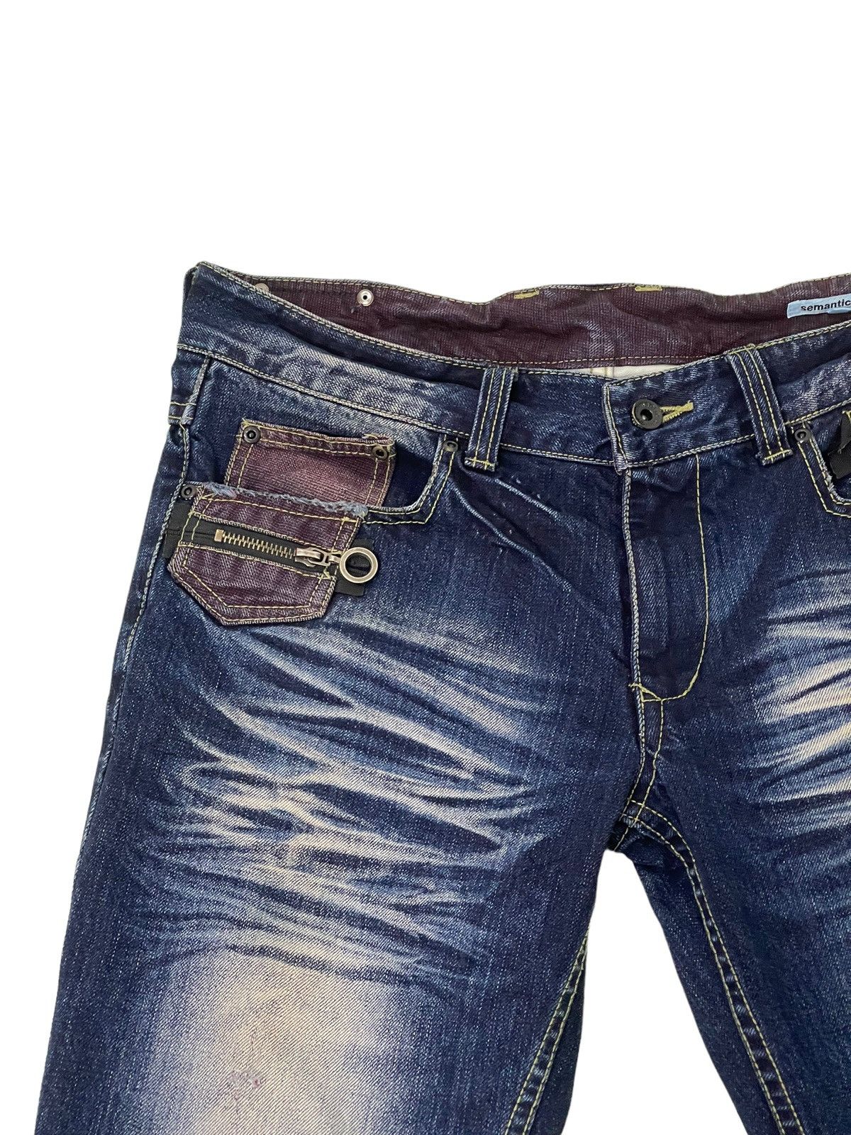 Japanese Brand Flare Jeans Semantic Design Acid Wash Clawmark Boot Cut 4🟦8 Size US 34 / EU 50 - 19 Thumbnail