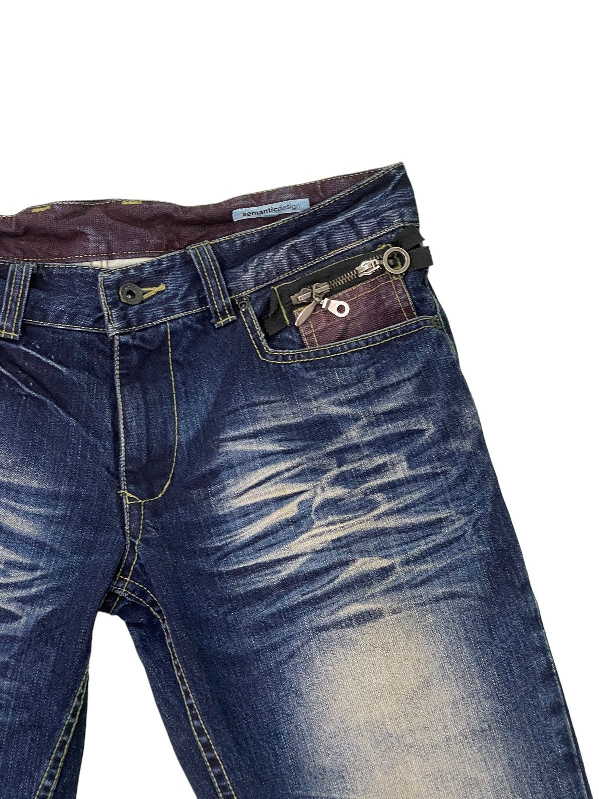Japanese Brand Flare Jeans Semantic Design Acid Wash Clawmark Boot Cut 4🟦8 Size US 34 / EU 50 - 20 Thumbnail