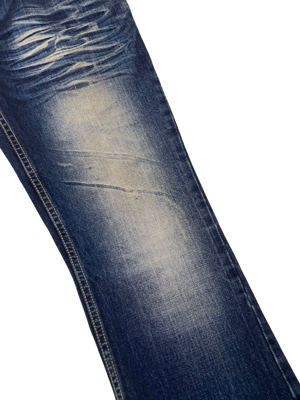 Japanese Brand Flare Jeans Semantic Design Acid Wash Clawmark Boot Cut 4🟦8 Size US 34 / EU 50 - 18 Thumbnail