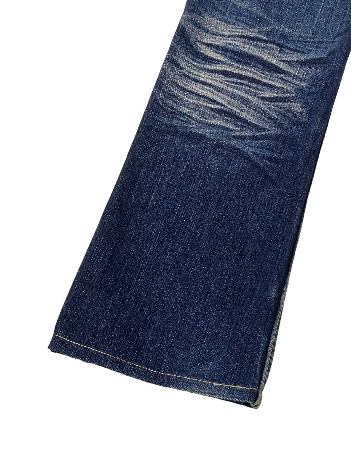 Japanese Brand Flare Jeans Semantic Design Acid Wash Clawmark Boot Cut 4🟦8 Size US 34 / EU 50 - 5 Thumbnail