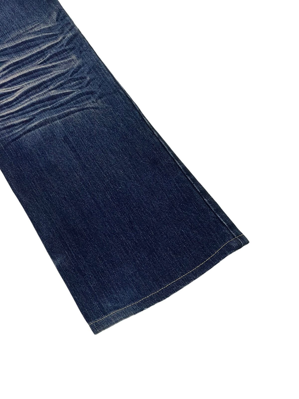 Japanese Brand Flare Jeans Semantic Design Acid Wash Clawmark Boot Cut 4🟦8 Size US 34 / EU 50 - 4 Thumbnail