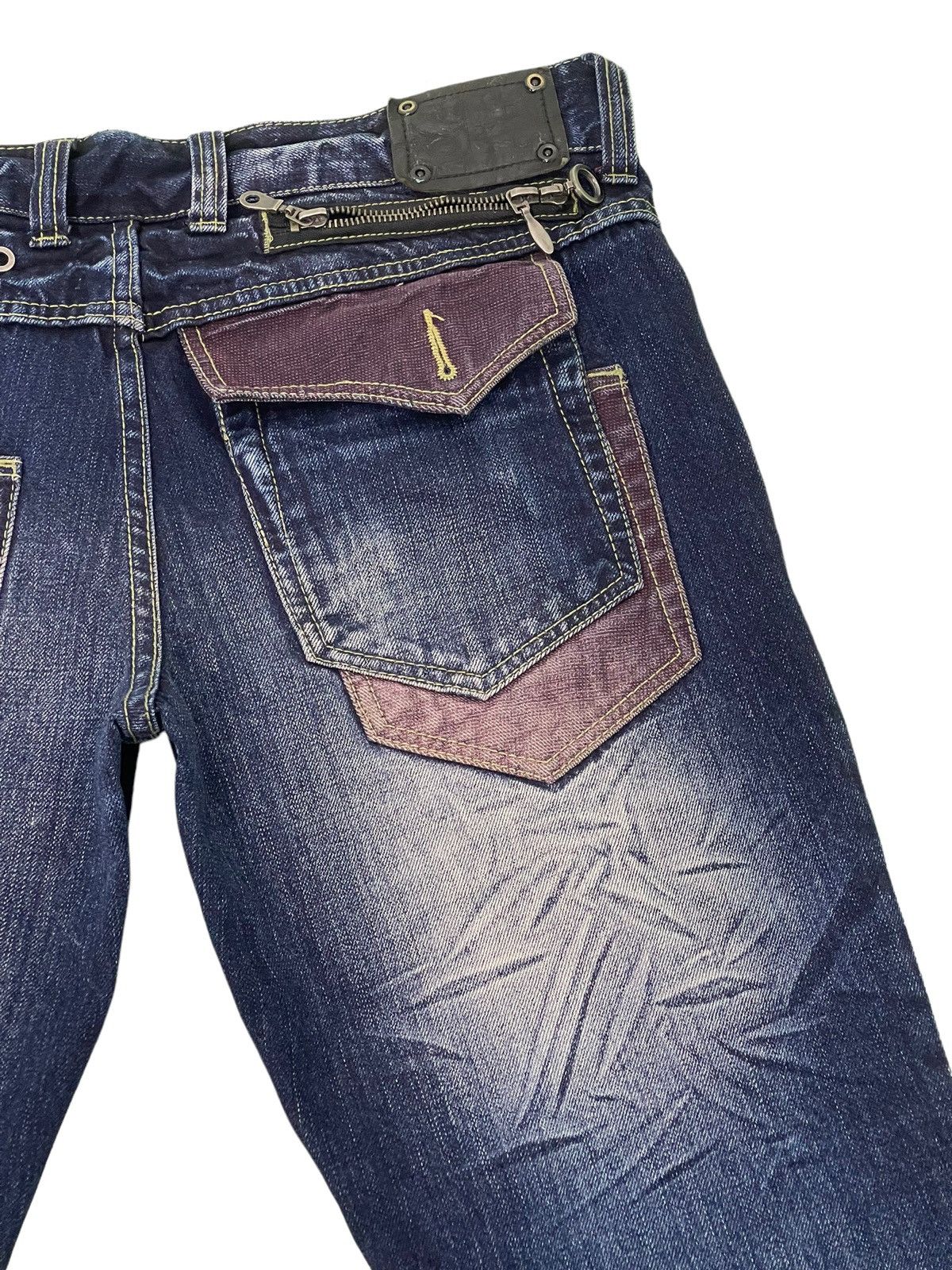 Japanese Brand Flare Jeans Semantic Design Acid Wash Clawmark Boot Cut 4🟦8 Size US 34 / EU 50 - 9 Thumbnail