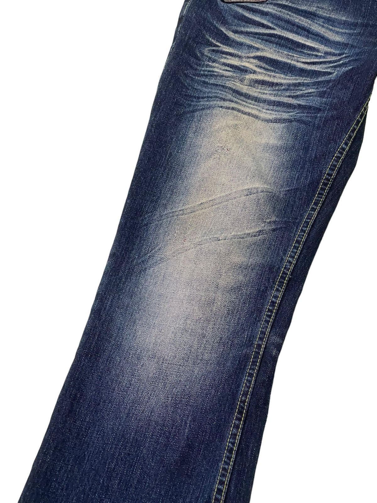 Japanese Brand Flare Jeans Semantic Design Acid Wash Clawmark Boot Cut 4🟦8 Size US 34 / EU 50 - 17 Thumbnail