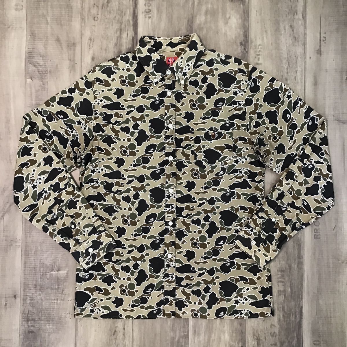 image of Bape Long Sleeve Shirt Sta Camo Psyche, Men's (Size Large)