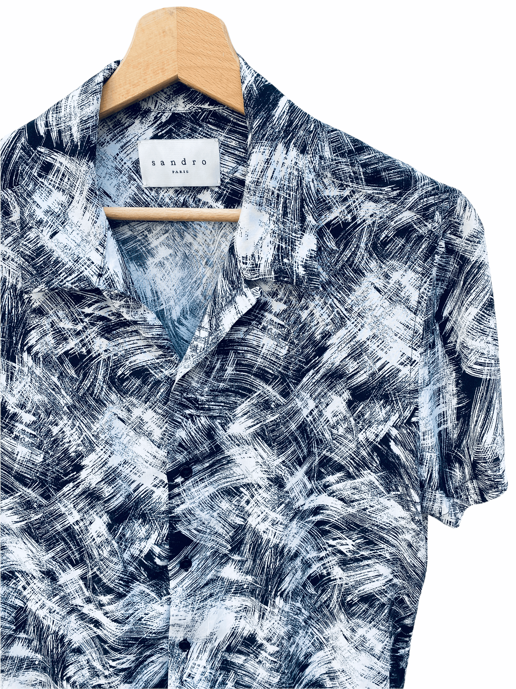Sandro White / Black Hawaiian Shirt Size US S / EU 44-46 / 1 - 3 Thumbnail