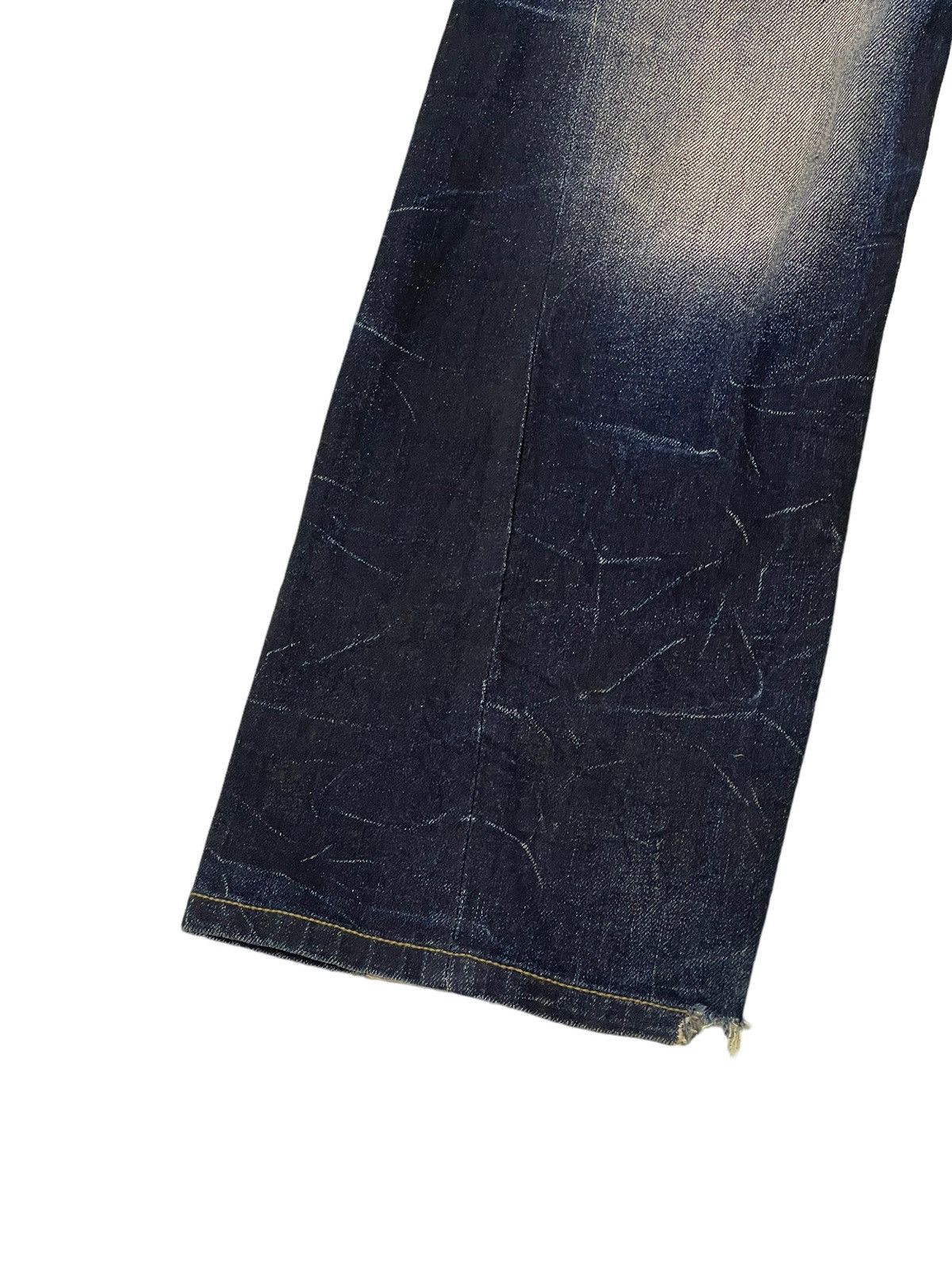 Japanese Brand Flare Jeans Nicole Club Distress Denim Acid Wash Stretch 6🟦 Size US 32 / EU 48 - 5 Thumbnail