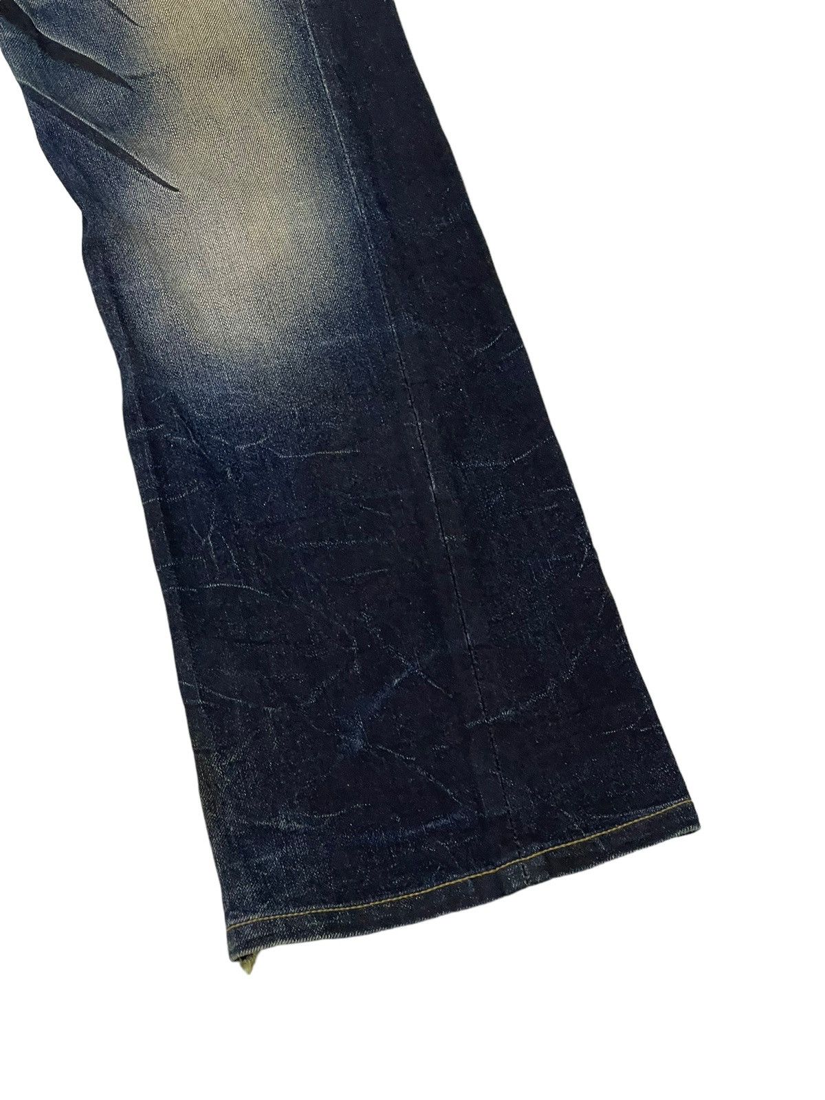 Japanese Brand Flare Jeans Nicole Club Distress Denim Acid Wash Stretch 6🟦 Size US 32 / EU 48 - 4 Thumbnail