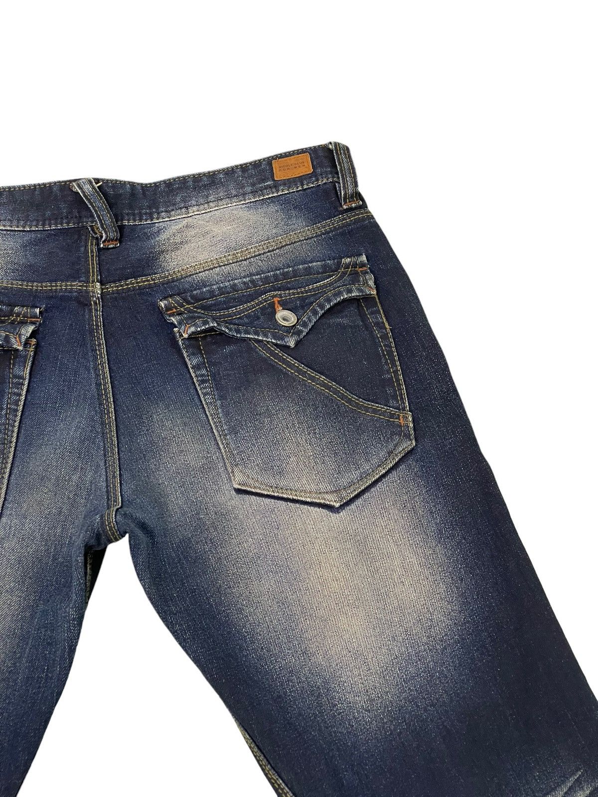 Japanese Brand Flare Jeans Nicole Club Distress Denim Acid Wash Stretch 6🟦 Size US 32 / EU 48 - 20 Thumbnail