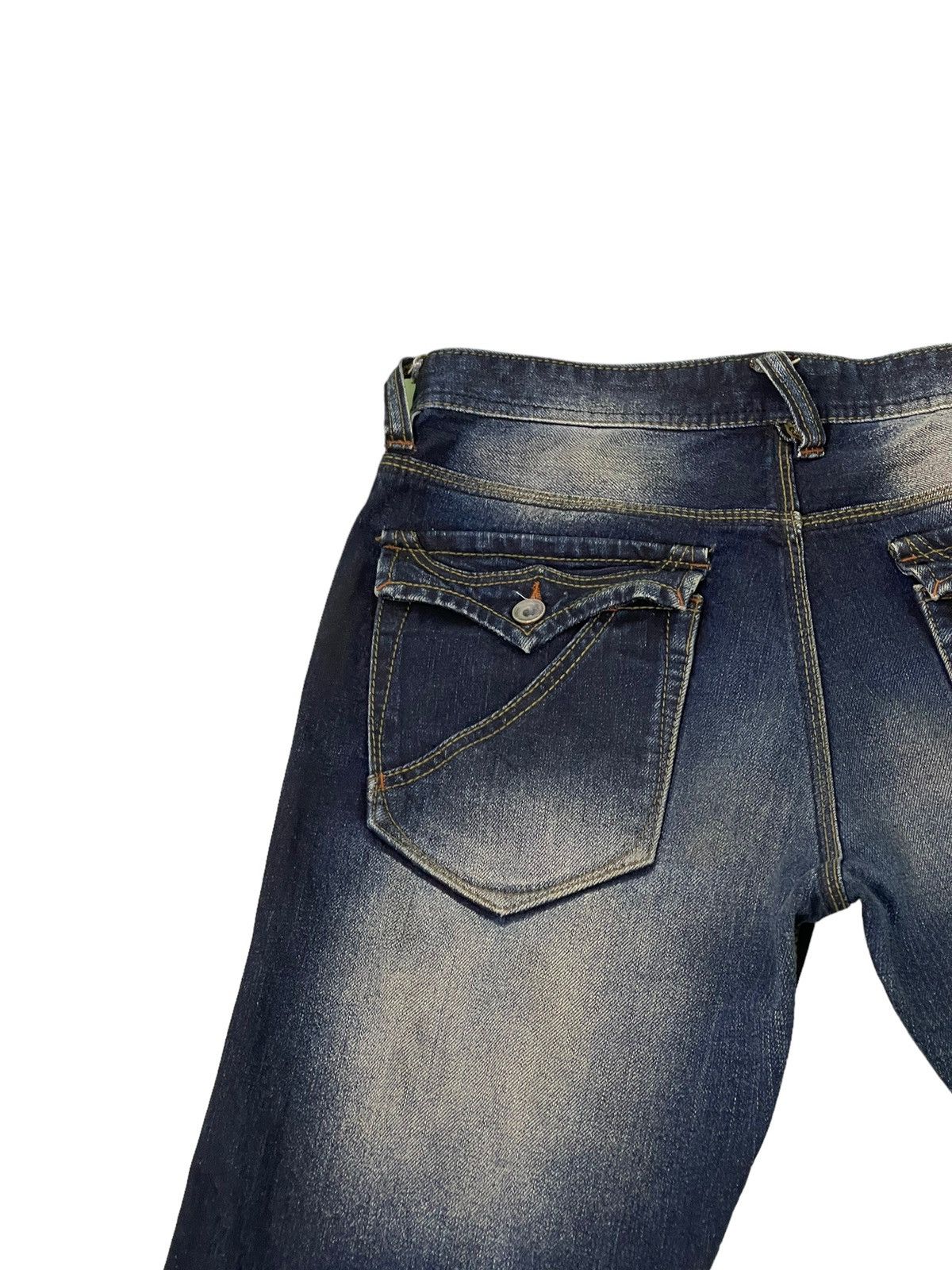 Japanese Brand Flare Jeans Nicole Club Distress Denim Acid Wash Stretch 6🟦 Size US 32 / EU 48 - 19 Thumbnail