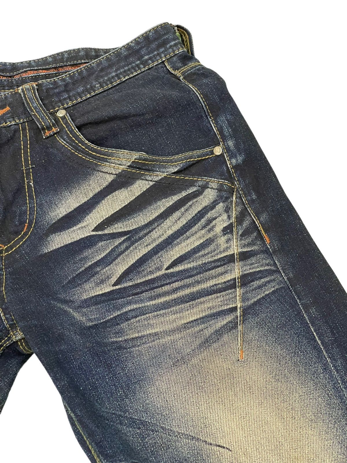 Japanese Brand Flare Jeans Nicole Club Distress Denim Acid Wash Stretch 6🟦 Size US 32 / EU 48 - 9 Thumbnail