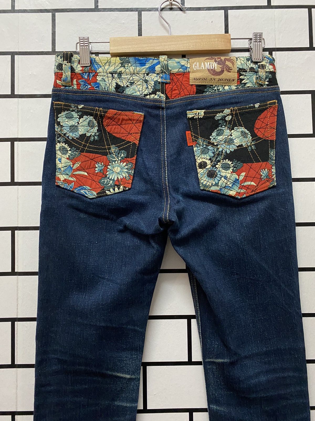 Designer × Japanese Brand Glamdy Made in japan Embroidery Art Flare Denim Pants Size US 28 / EU 44 - 9 Thumbnail