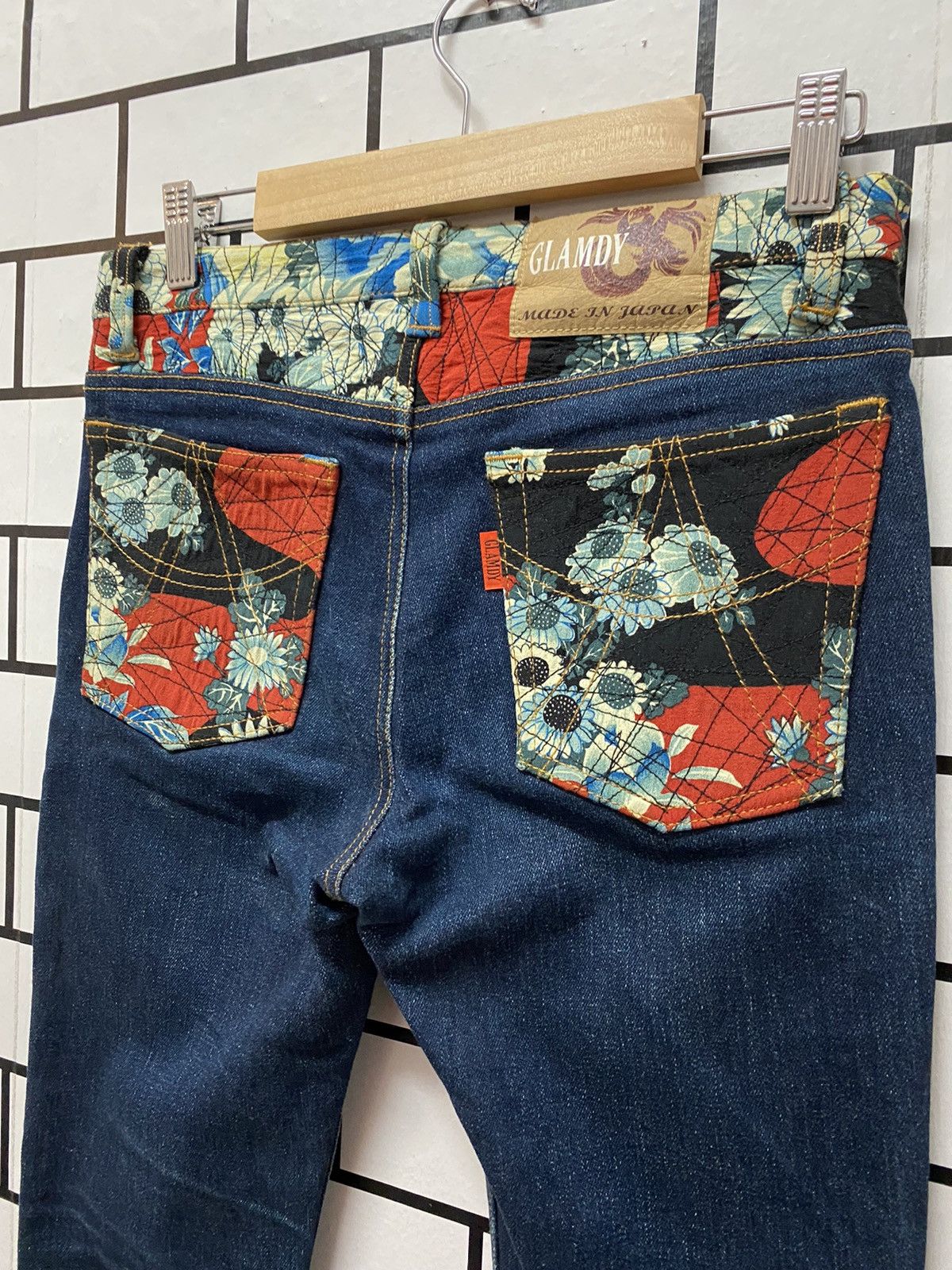 Designer × Japanese Brand Glamdy Made in japan Embroidery Art Flare Denim Pants Size US 28 / EU 44 - 11 Thumbnail
