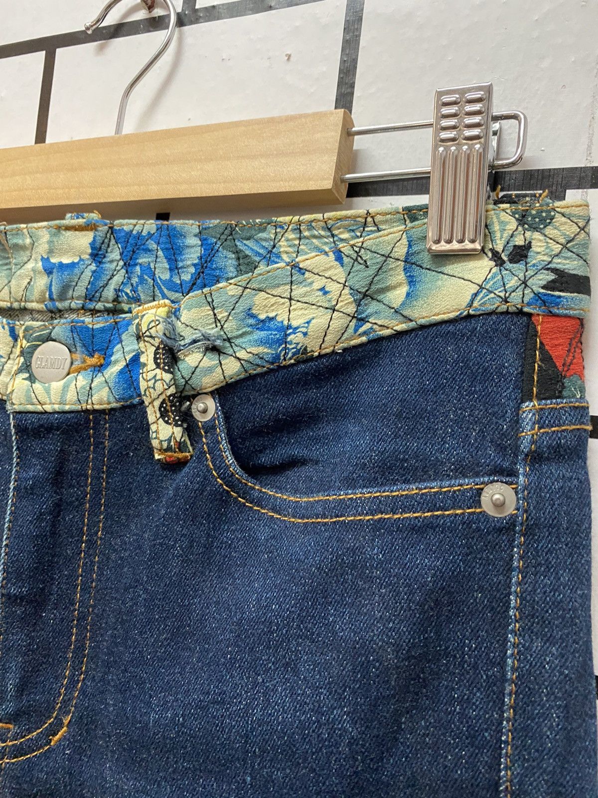 Designer × Japanese Brand Glamdy Made in japan Embroidery Art Flare Denim Pants Size US 28 / EU 44 - 16 Thumbnail