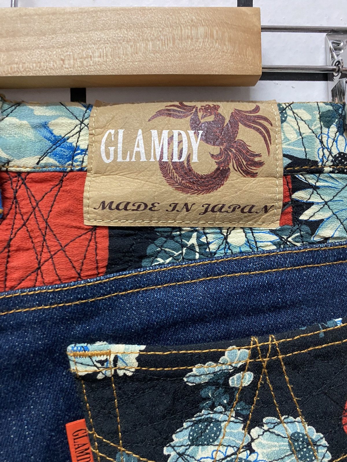 Designer × Japanese Brand Glamdy Made in japan Embroidery Art Flare Denim Pants Size US 28 / EU 44 - 13 Thumbnail