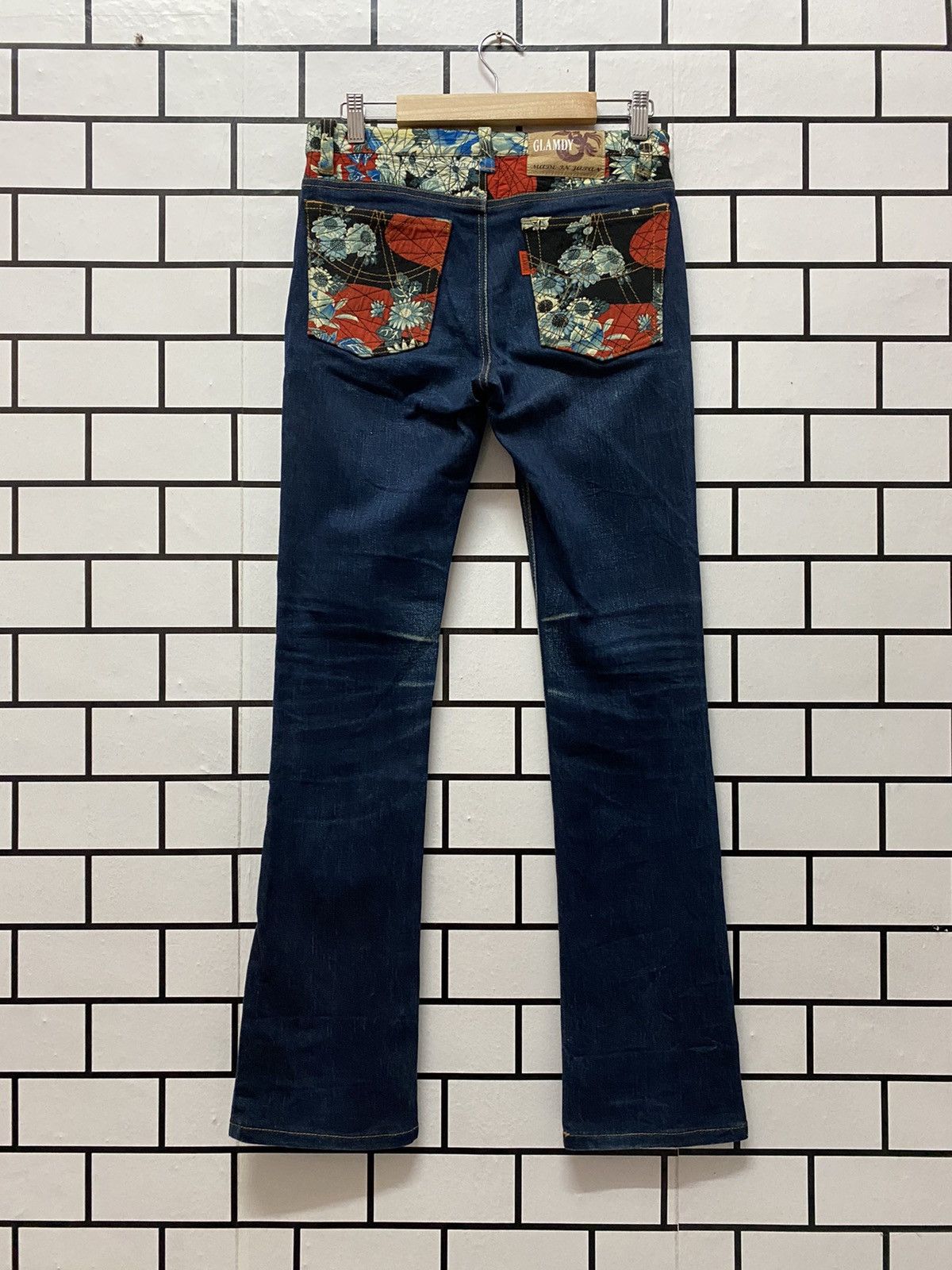 Designer × Japanese Brand Glamdy Made in japan Embroidery Art Flare Denim Pants Size US 28 / EU 44 - 1 Thumbnail