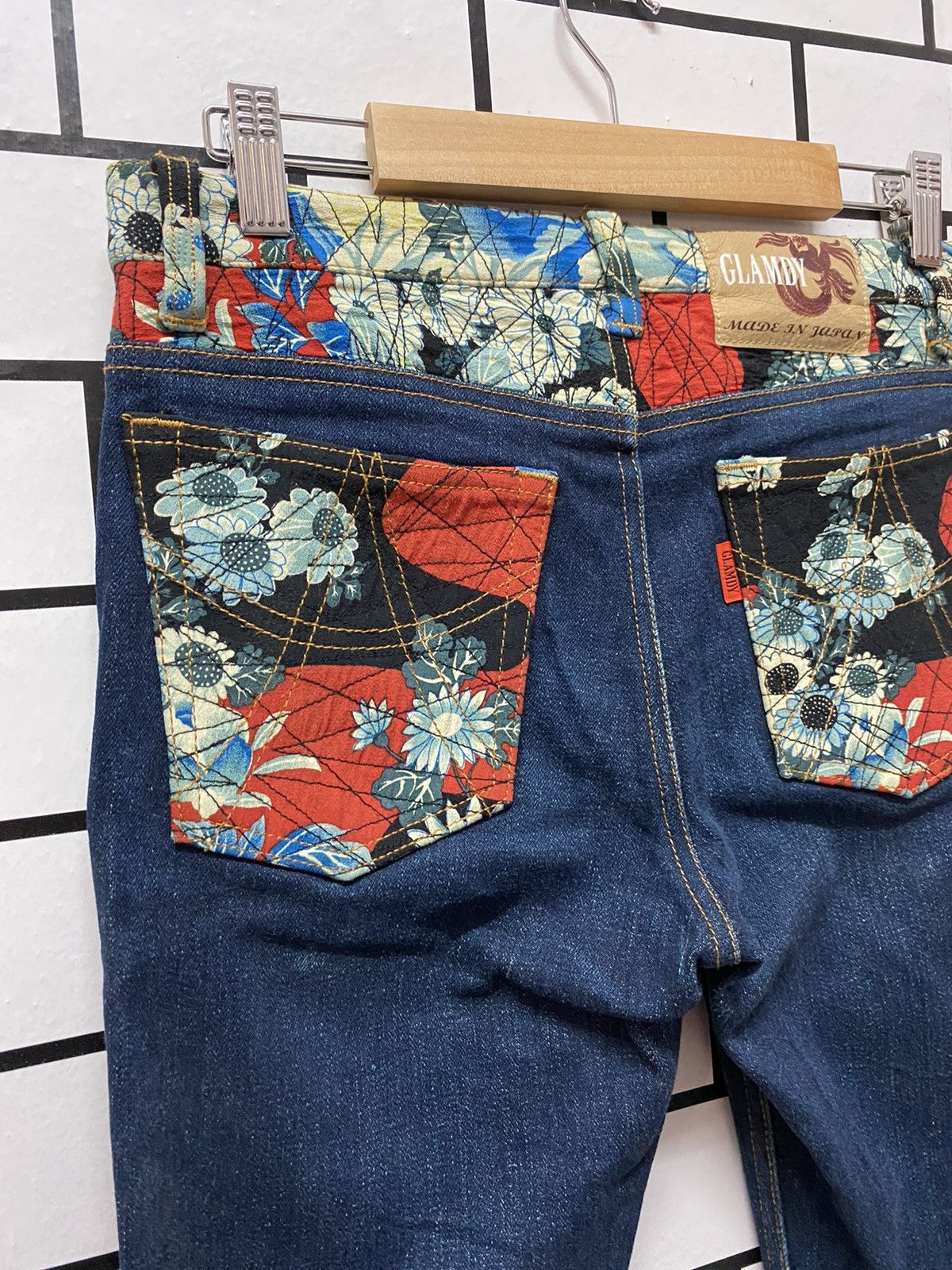 Designer × Japanese Brand Glamdy Made in japan Embroidery Art Flare Denim Pants Size US 28 / EU 44 - 12 Thumbnail