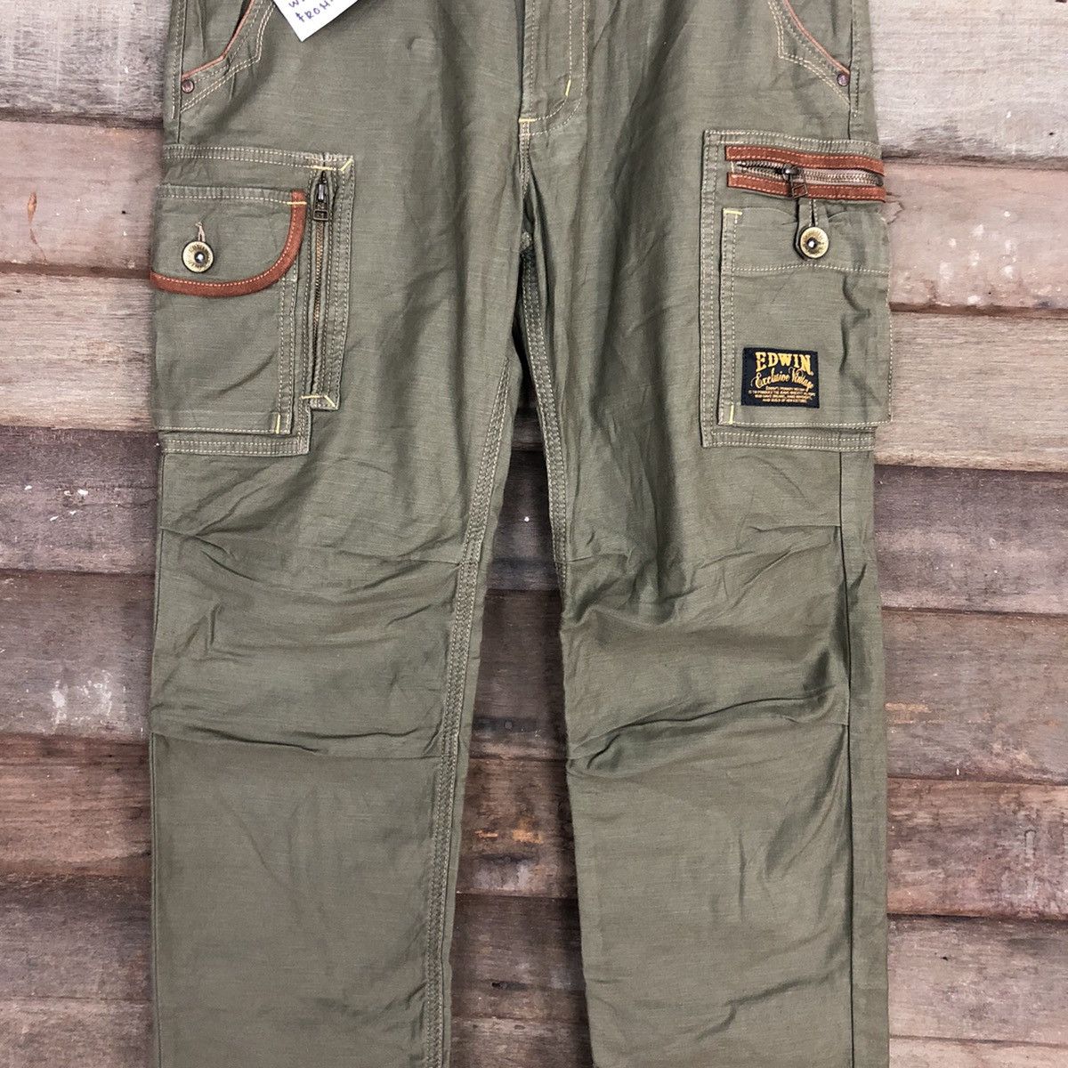 Edwin DL Edwin Green Multipocket Tactical Cargo Pants #3308 Size US 33 - 4 Thumbnail