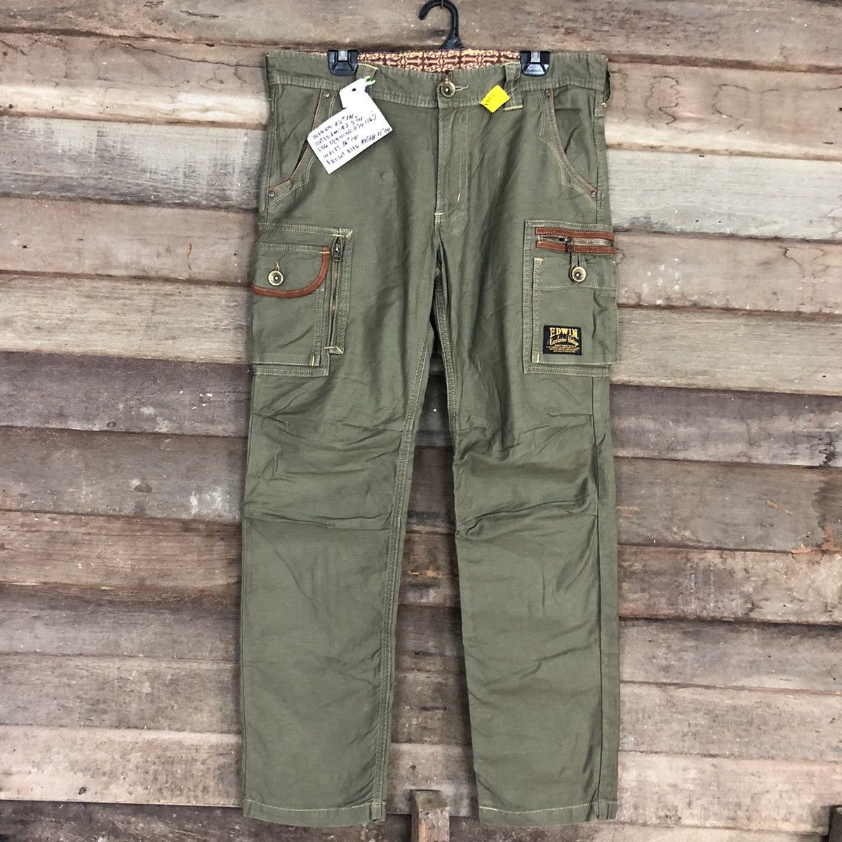 Edwin DL Edwin Green Multipocket Tactical Cargo Pants #3308 Size US 33 - 1 Thumbnail