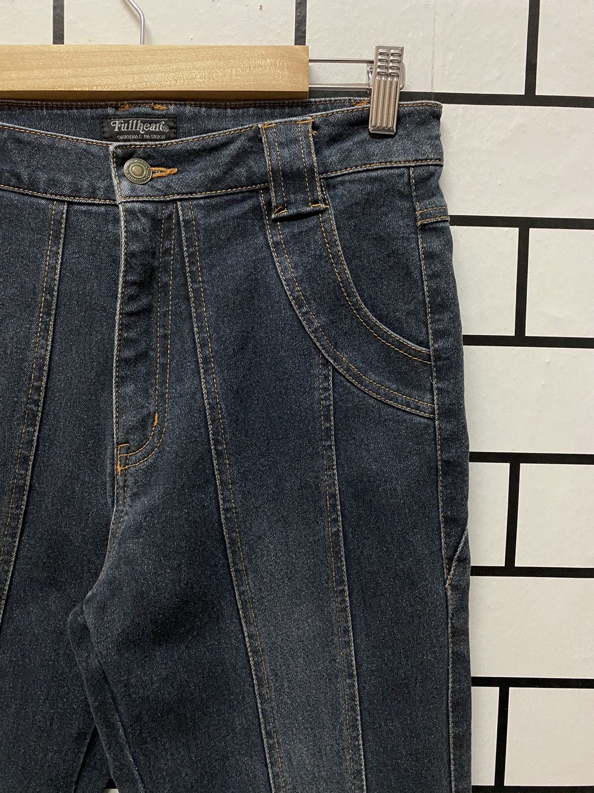 Designer × Japanese Brand Japan Brand Full Heart Recontructed Flared Denim Pants Size US 29 - 9 Thumbnail