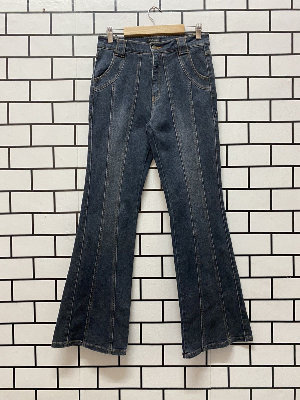 Designer × Japanese Brand Japan Brand Full Heart Recontructed Flared Denim Pants Size US 29 - 1 Thumbnail