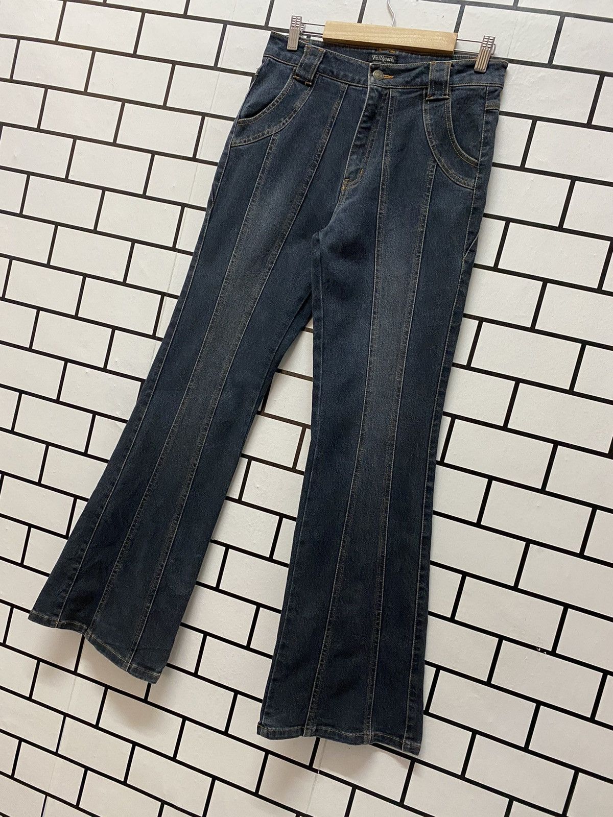 Designer × Japanese Brand Japan Brand Full Heart Recontructed Flared Denim Pants Size US 29 - 3 Thumbnail