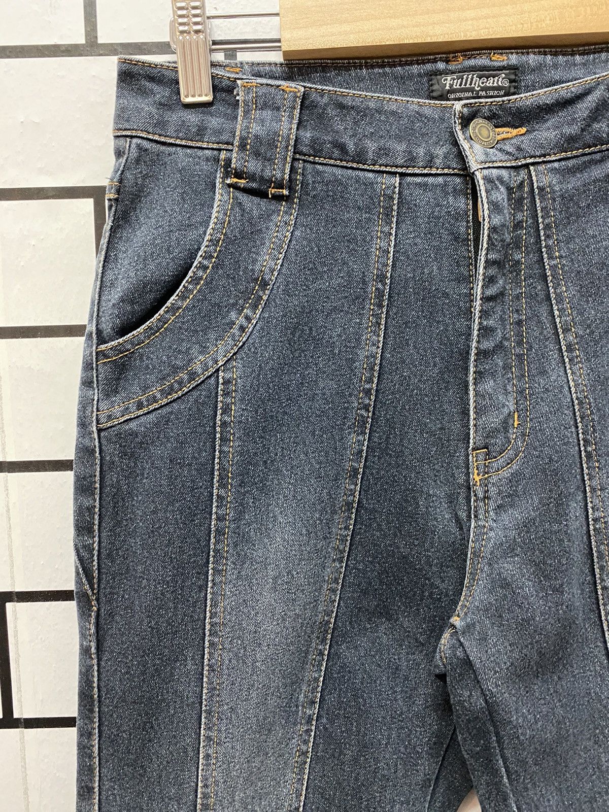 Designer × Japanese Brand Japan Brand Full Heart Recontructed Flared Denim Pants Size US 29 - 8 Thumbnail