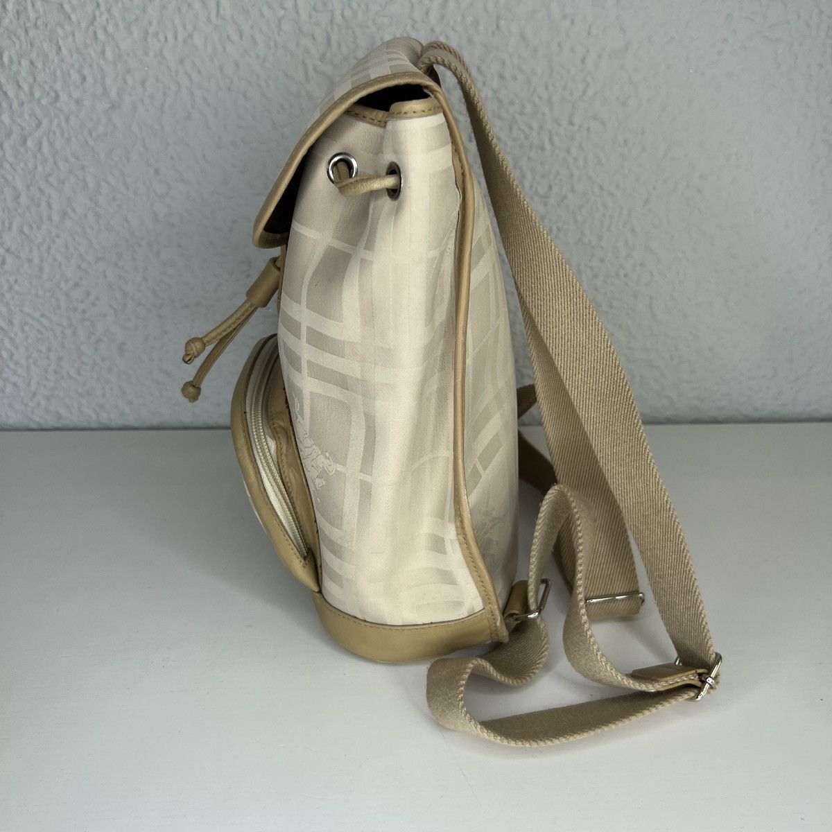 Burberry Burberry Burberrys Vintage Backpack Beige Logo Leather Size ONE SIZE - 4 Thumbnail