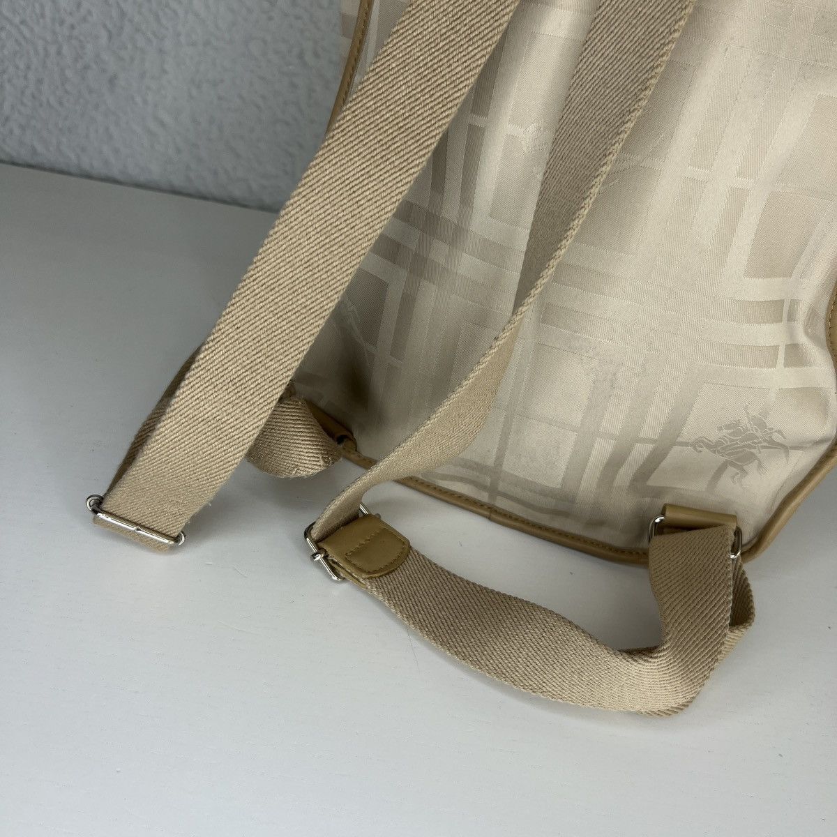 Burberry Burberry Burberrys Vintage Backpack Beige Logo Leather Size ONE SIZE - 8 Thumbnail