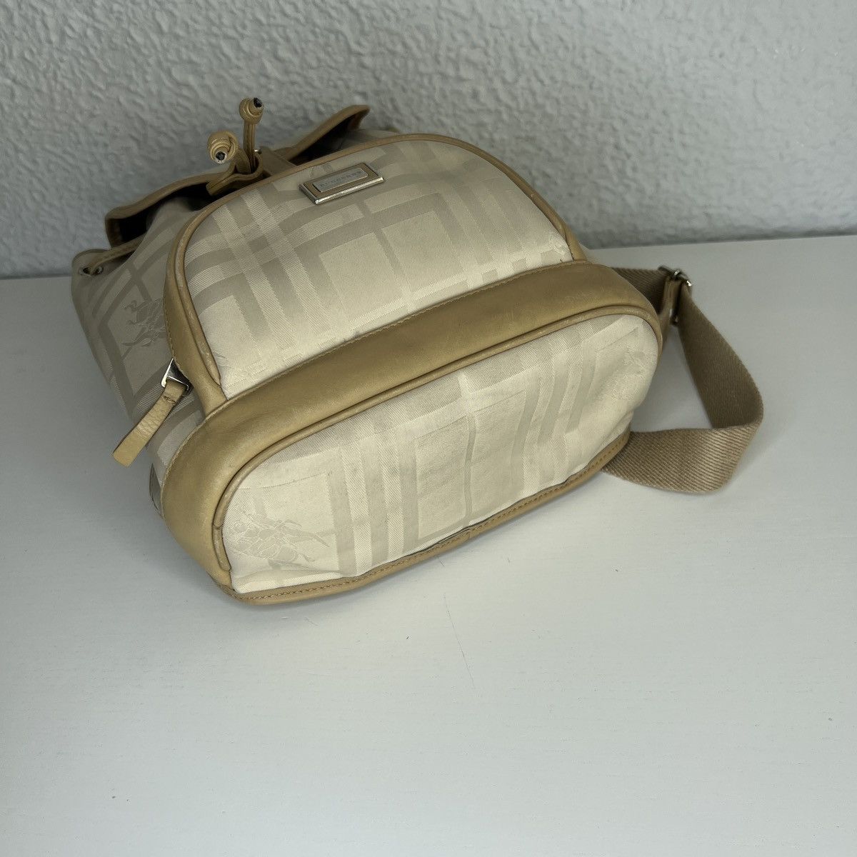 Burberry Burberry Burberrys Vintage Backpack Beige Logo Leather Size ONE SIZE - 7 Thumbnail